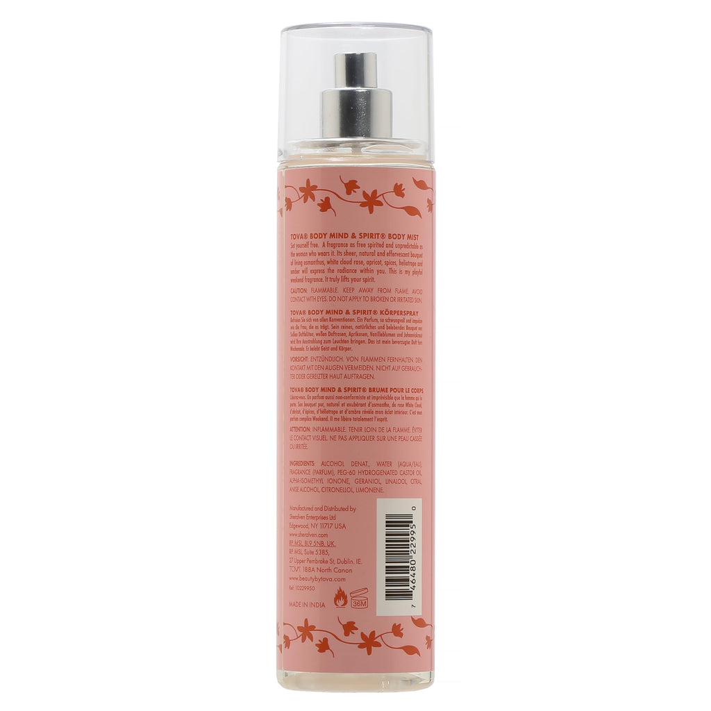 Tova Body Mind & Spirit Body Mist – Refreshing Floral Spray with Osmanthus & Apricot | USA-Made