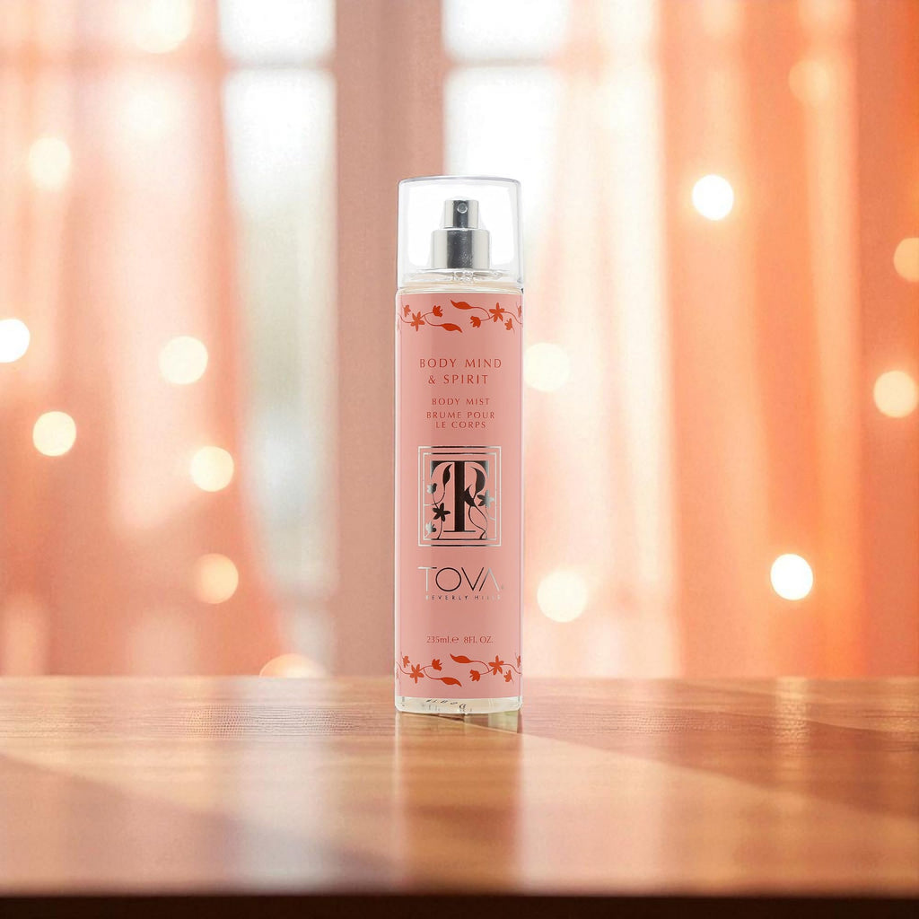 Tova Body Mind & Spirit Body Mist – Refreshing Floral Spray with Osmanthus & Apricot | USA-Made