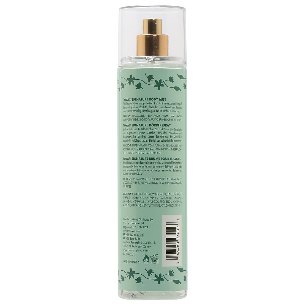 Tova Signature Body Mist – Fresh Floral Fragrance with Jasmine, Bergamot & Sandalwood | USA-Made & Cruelty-Free | 8 oz