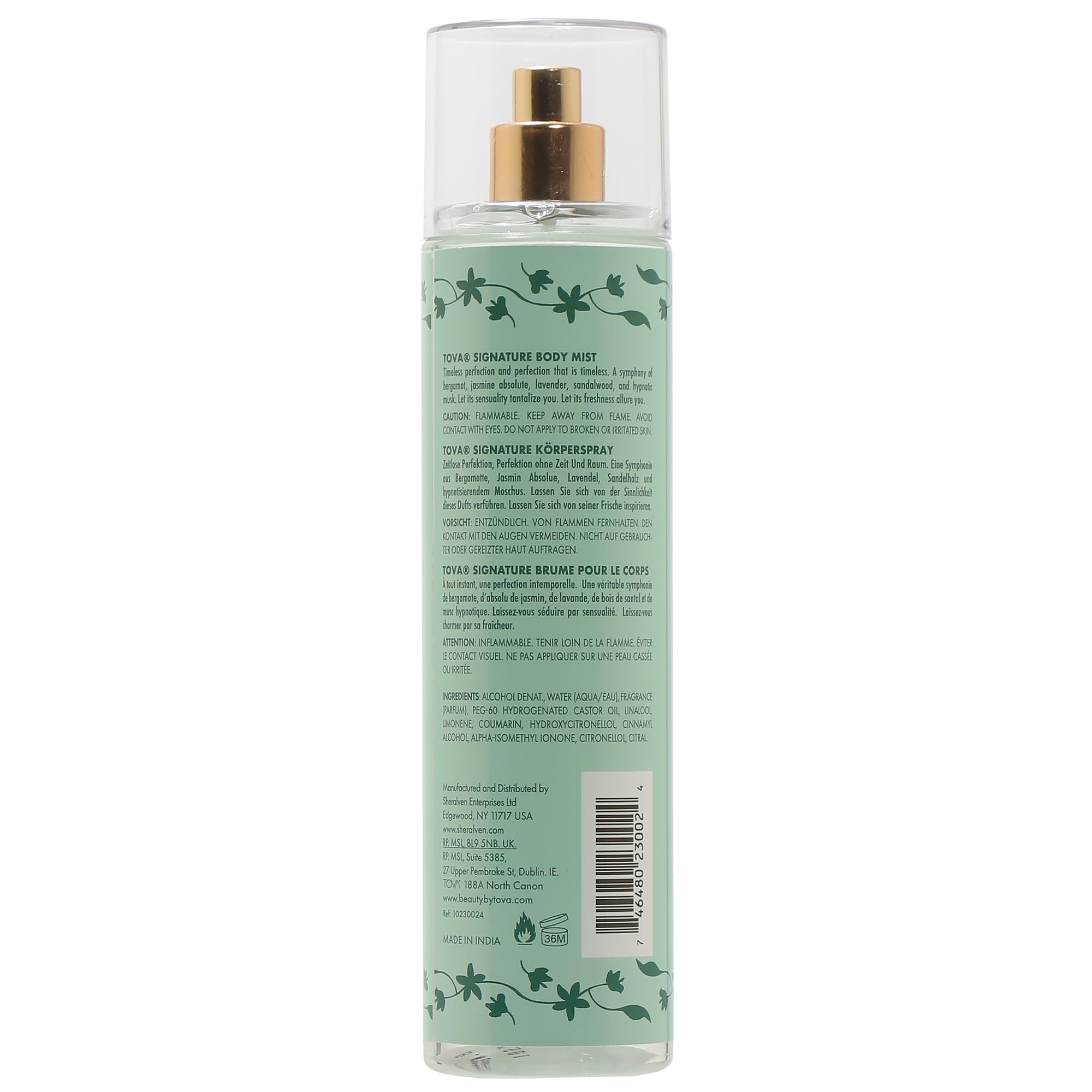 Tova Signature Body Mist – Fresh Floral Fragrance with Jasmine, Bergamot & Sandalwood | USA-Made & Cruelty-Free | 8 oz