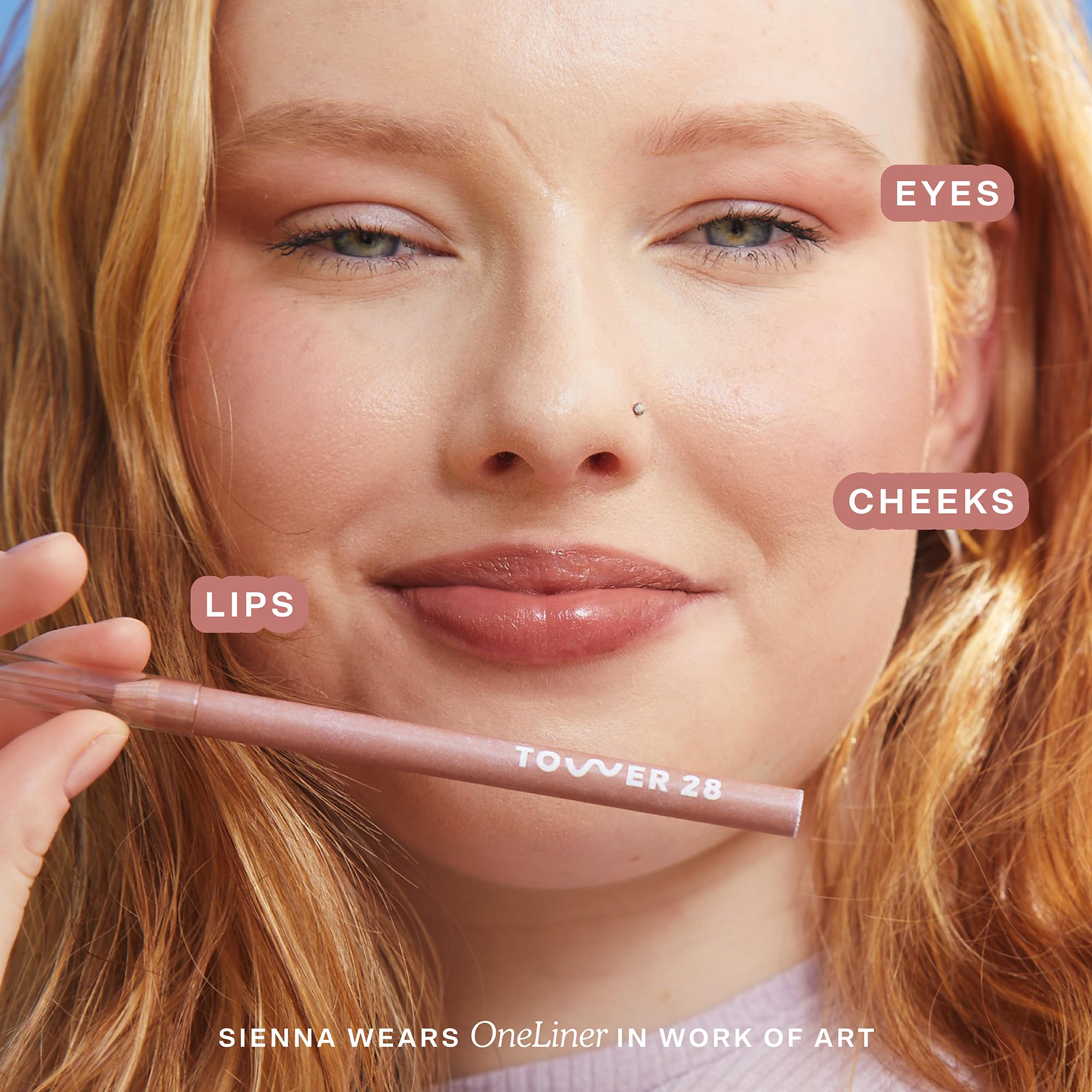 Tower 28 OneLiner: Multi-Use Lip Liner, Eyeliner & Face Pencil in Pinky Taupe | Hydrating Vegan Formula