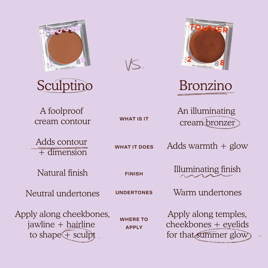 Tower 28 Sculptino Cream Contour – Foolproof Matte Bronzer (Hammer, Medium Tan Neutral)