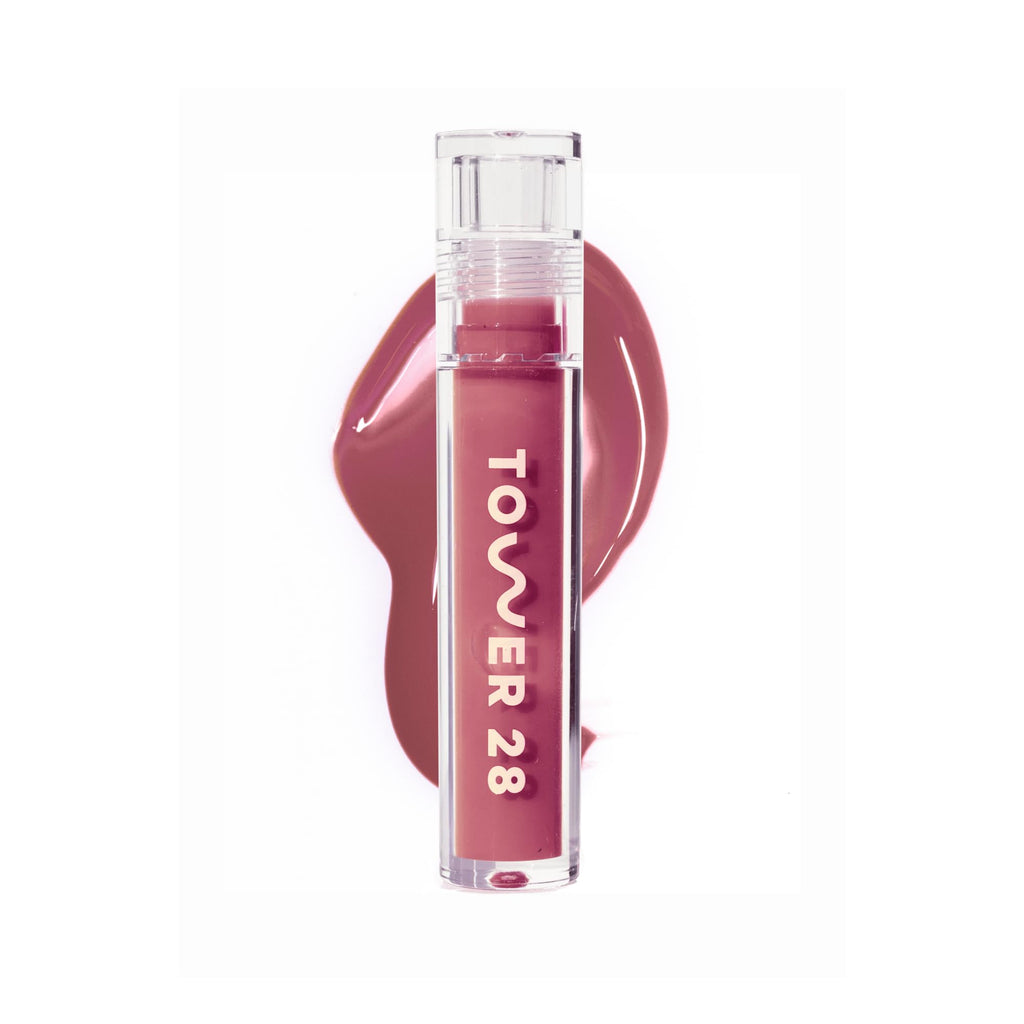 Tower 28 ShineOn Lip Jelly – Hydrating Tinted Lip Balm + Milky Gloss in Sesame Mauve (0.13 oz)