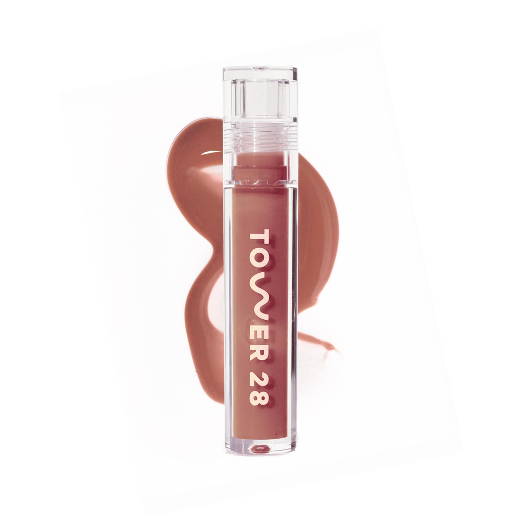 Tower 28 ShineOn Lip Jelly – Hydrating Milky Gloss for Sensitive Lips | Rosy Brown Cashew (0.13)