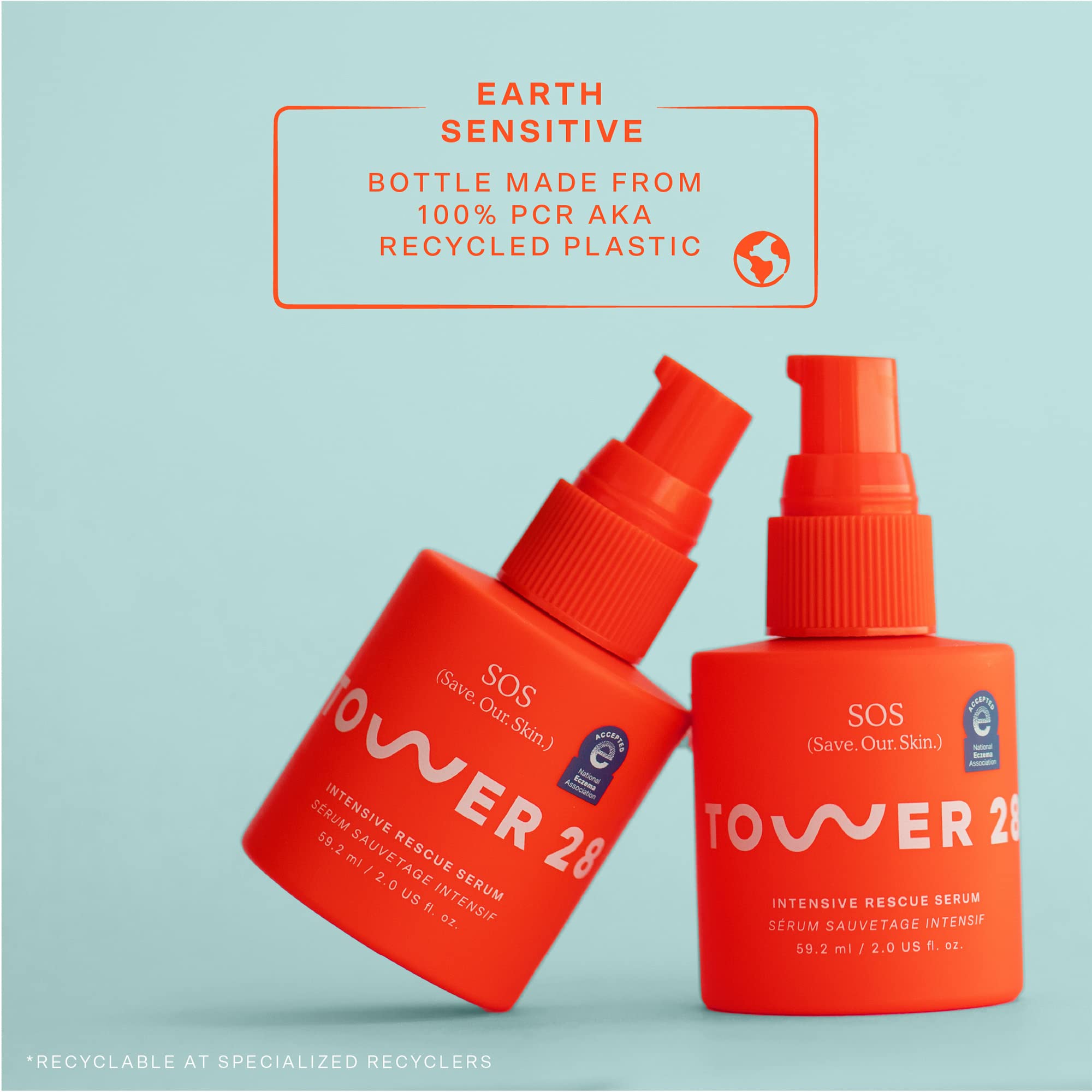 Tower 28 SOS Rescue Face Serum — Hypochlorous Acid for Sensitive Skin, Fragrance-Free (2 oz)