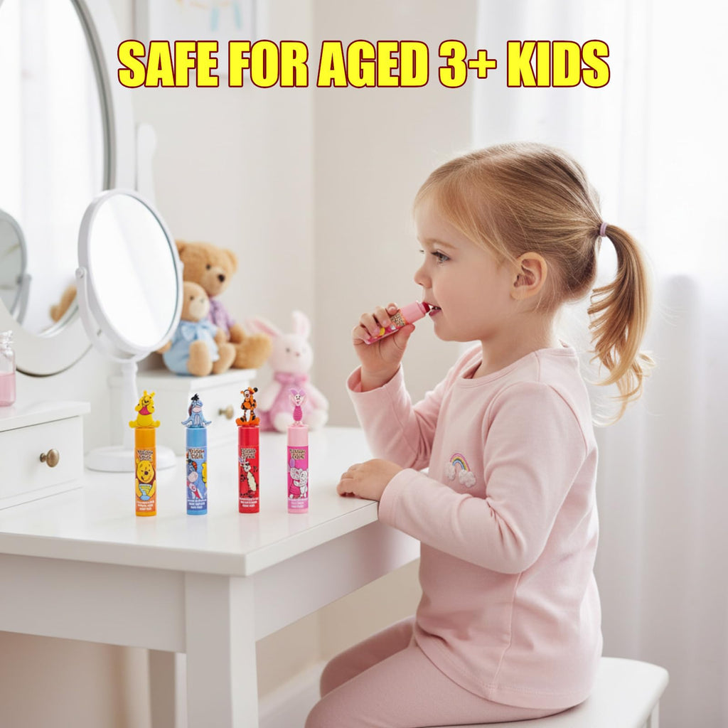 Townley Girl Winnie the Pooh 10-Piece Plant-Based Lip Balm Set – Kid-Friendly Gift