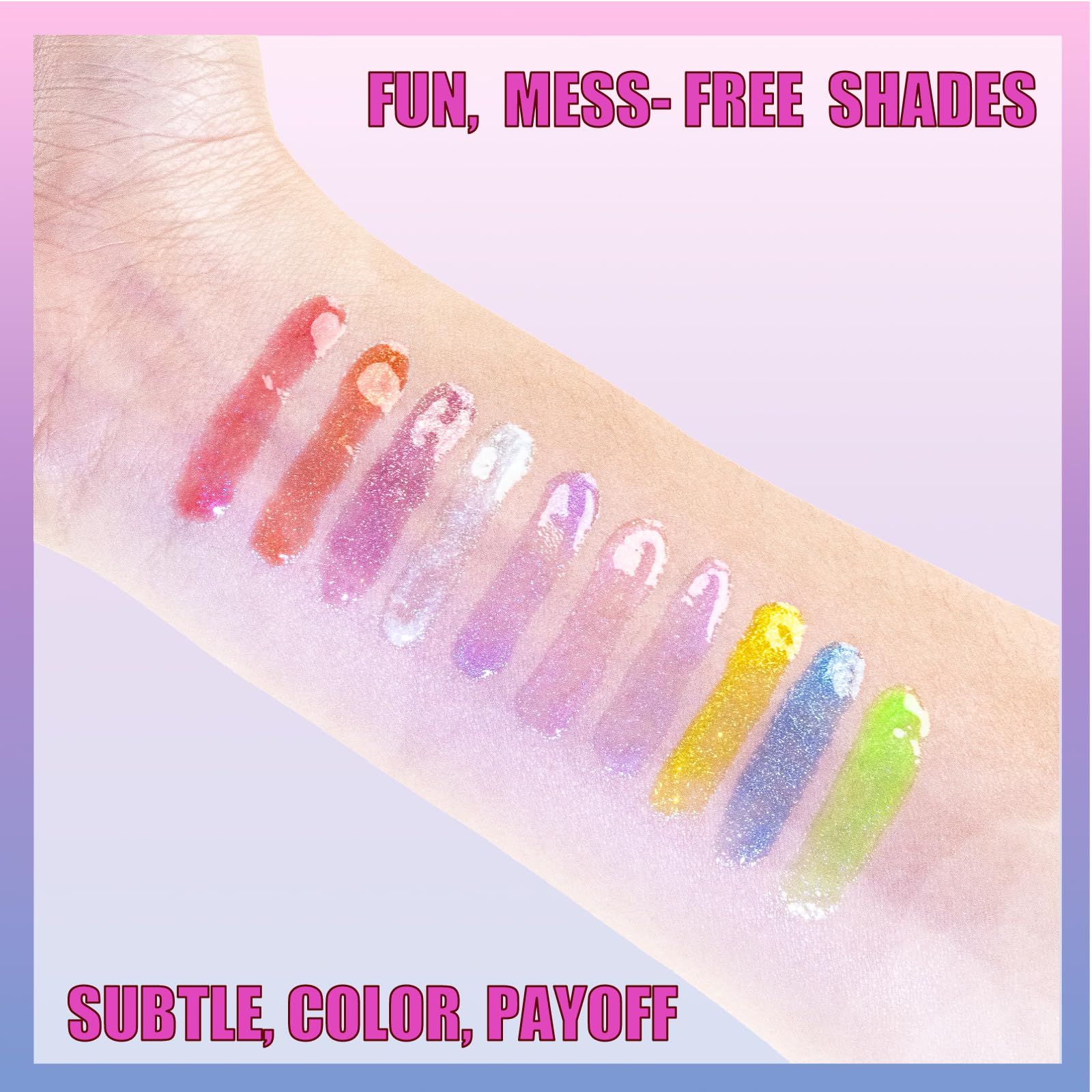 Townley Girl Care Bears 10-Piece Plant-Based Lip Gloss Set for Kids 3+ | Party Favors & Gifts