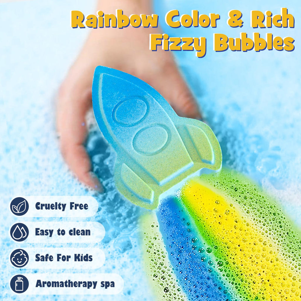 Toylink Space Bath Bombs for Kids — 8 Pack with Surprise Toys Inside