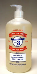 Trader Joe's Formula No.3 All For One – 3-in-1 Shampoo, Conditioner & Body Wash (32 oz / 946 ml)