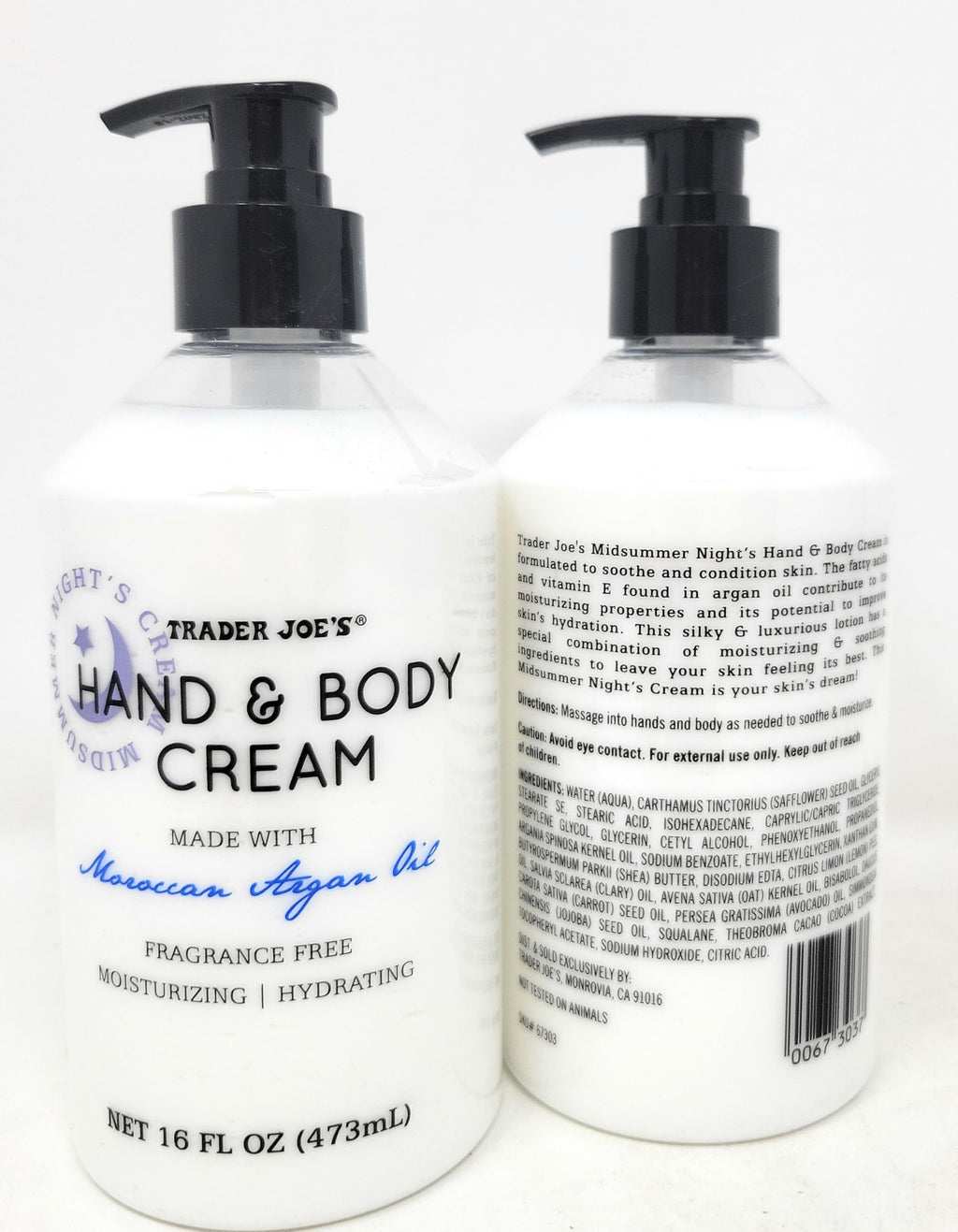 Trader Joe's Midsummer Nights Cream Hand & Body Lotion with Moroccan Argan Oil – Pack of 2