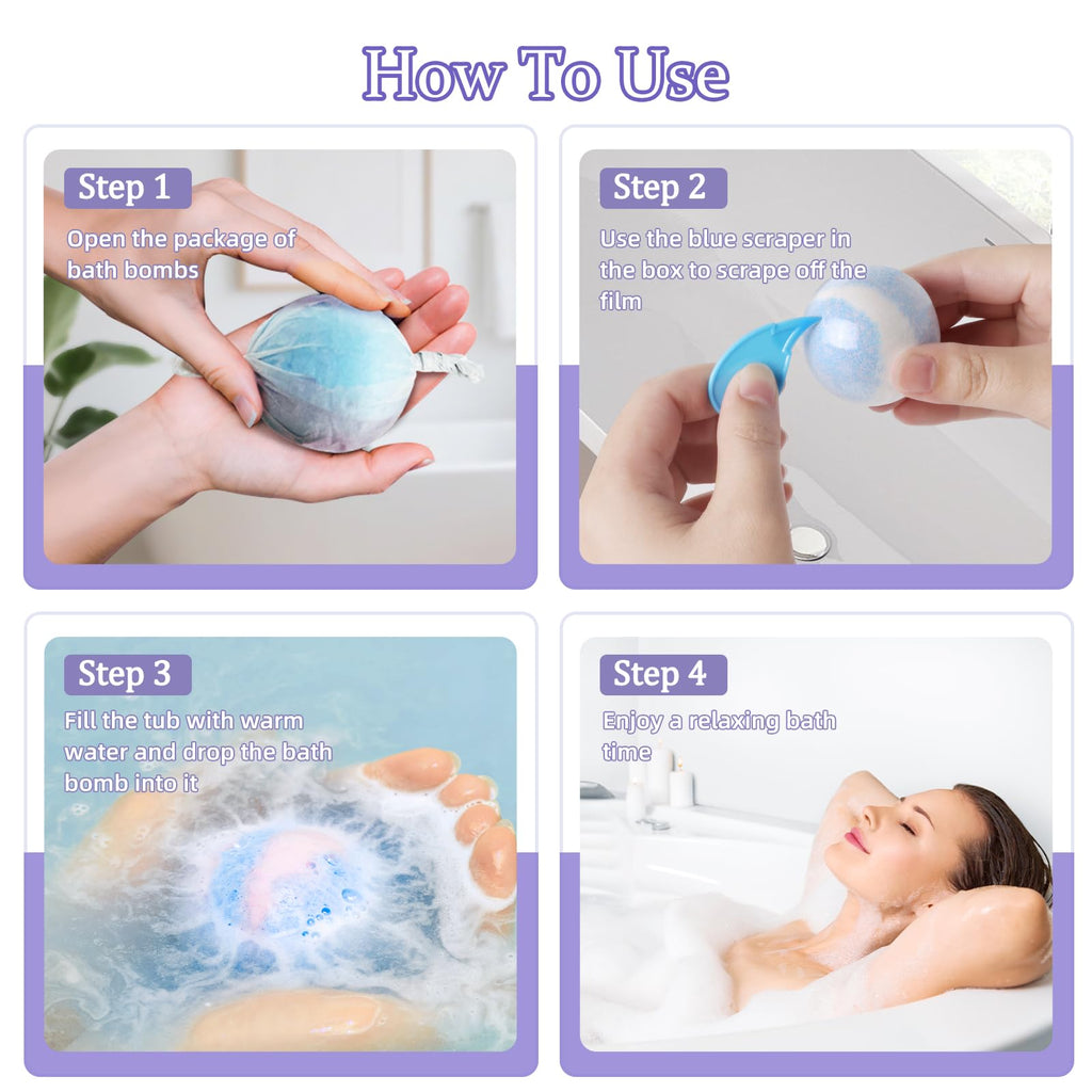 TranquilBliss Bath Bombs 50‑Pack Set – 10 Scents, Natural Moisturizing Bubbles, Gift‑Ready