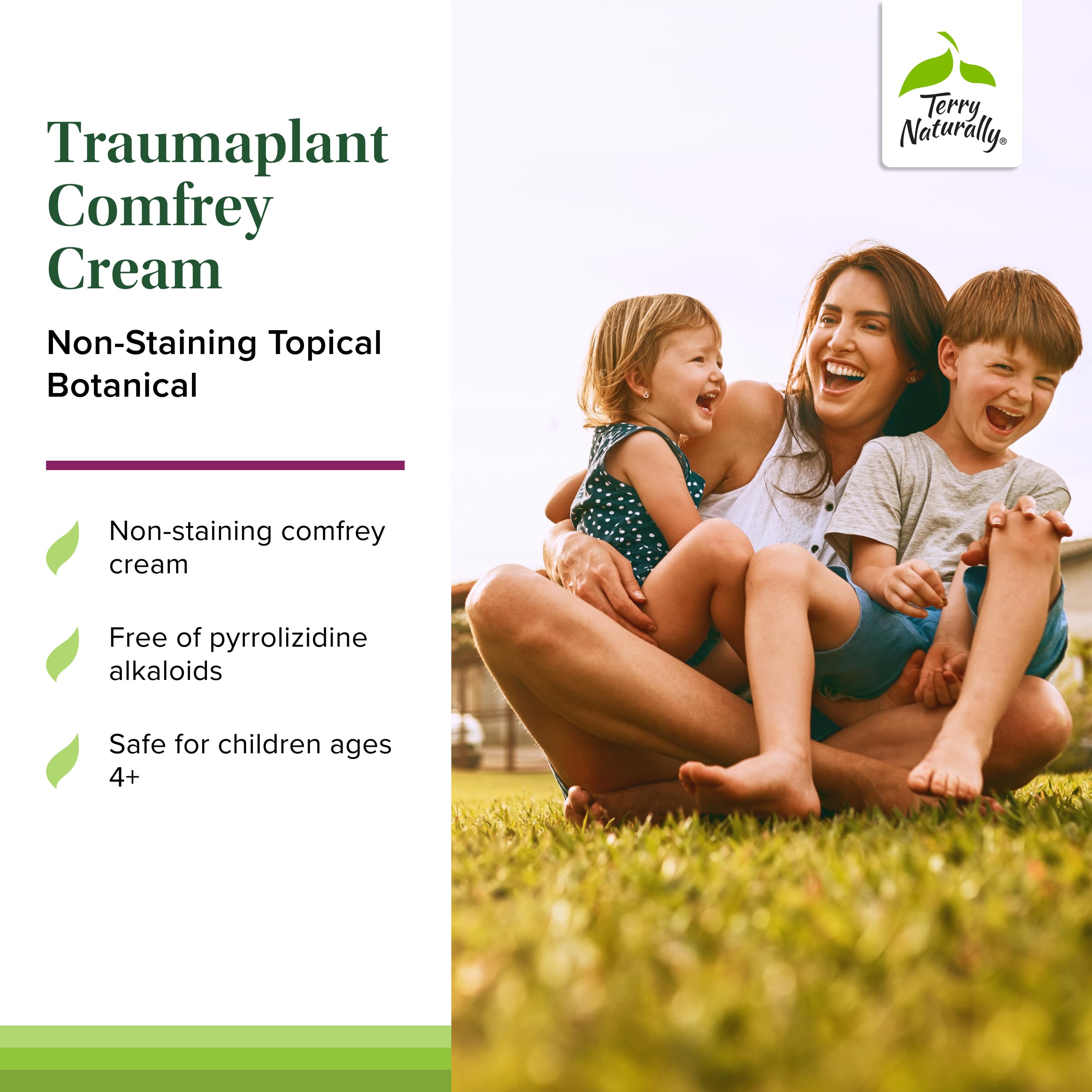 Terry Naturally Traumaplant Comfrey Cream – Non-Staining, PA-Free, 2-Pack
