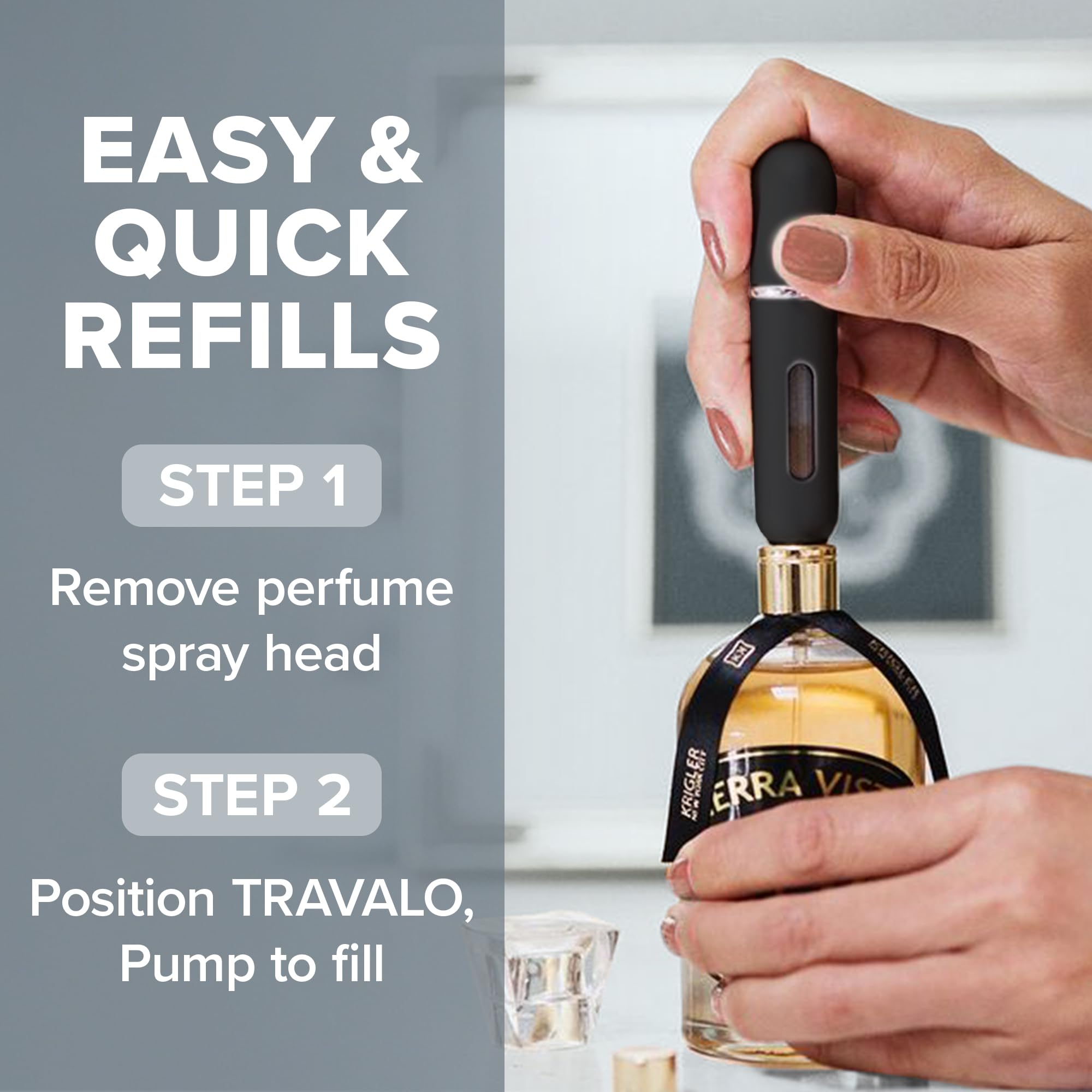Travalo Classic HD Perfume Atomizer – Leak-Proof, TSA Approved, Reusable Mini Pump Sprayer (0.17oz)