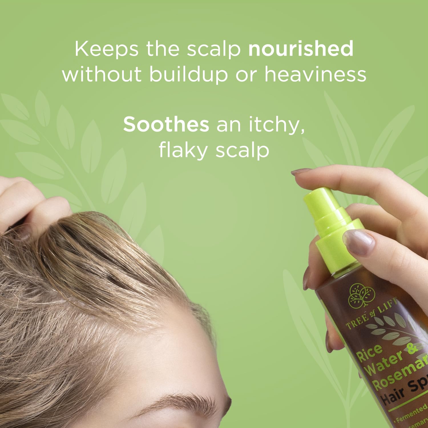 Tree of Life Beauty Rice Water Hair Spray – Rosemary Water, Caffeine & Biotin for Hair Growth (8.8 fl oz)