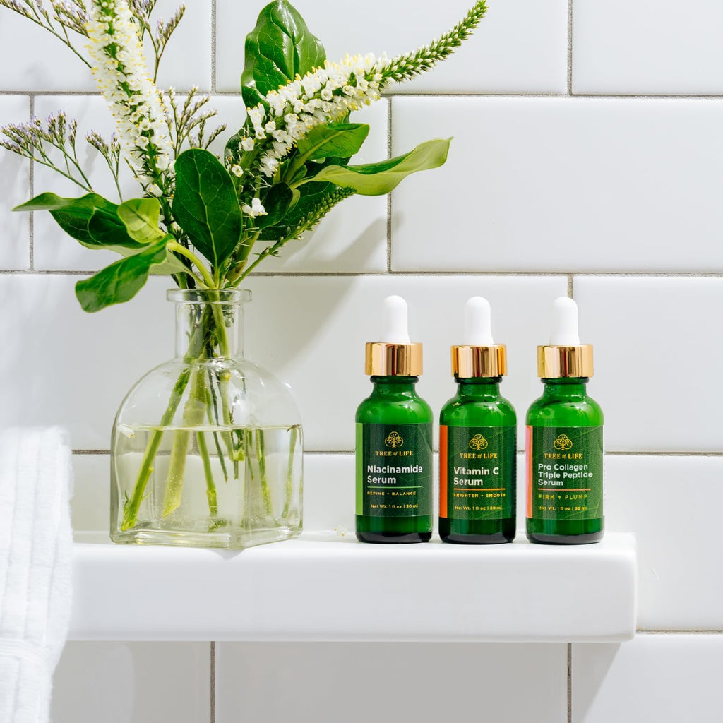 Tree of Life Beauty Skin Care Set Brightening and Firming Trio – Vitamin C Serum, Niacinamide & Pro Collagen Peptide | Dermatologist Tested
