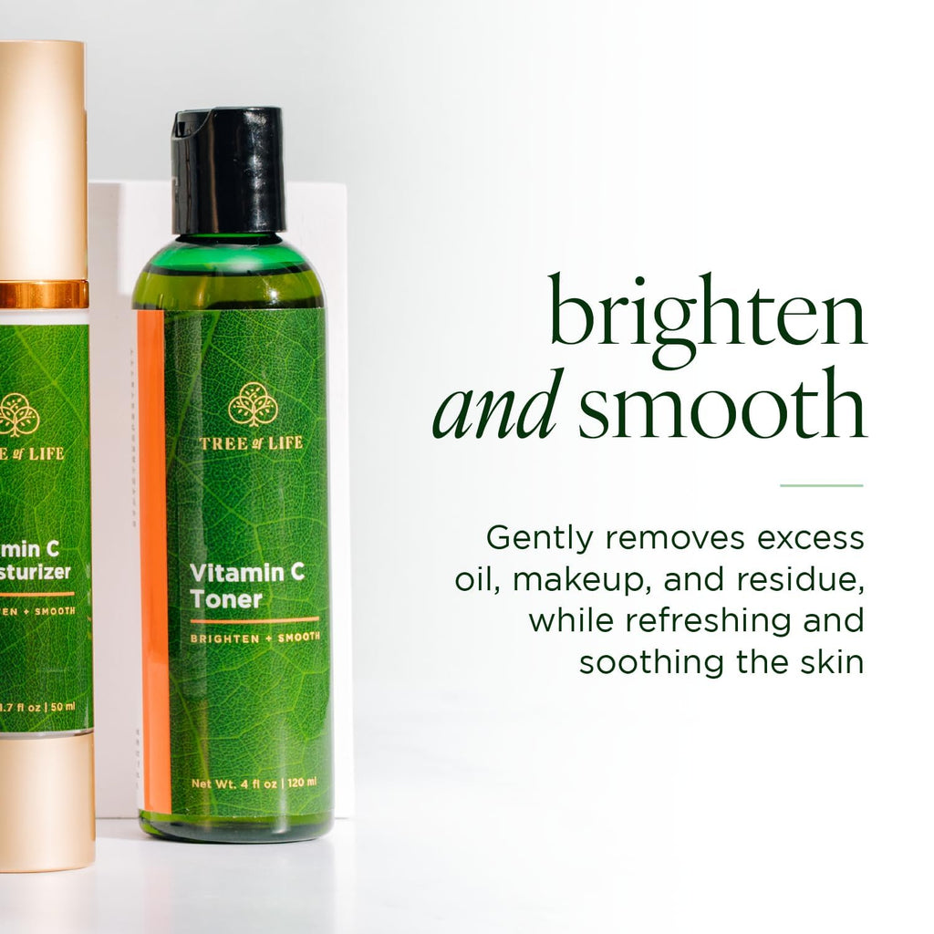 Tree of Life Beauty Vitamin C Brightening Toner — Gentle Deep Cleansing with Organic Aloe (4 oz)