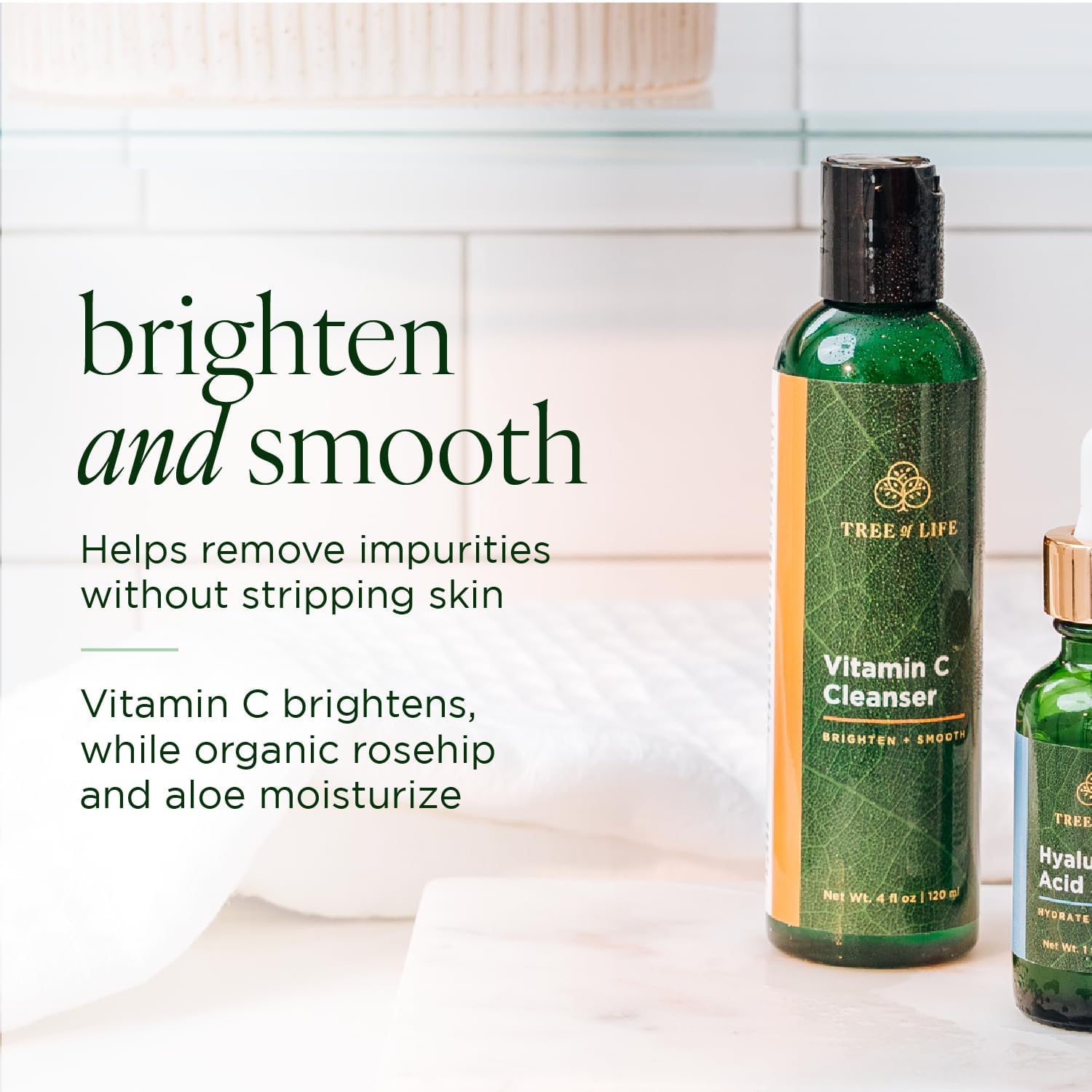 Tree of Life Beauty Vitamin C Cleanser – Brightening, Pore-Minimizing Face Care with Organic Aloe (4 Fl Oz)