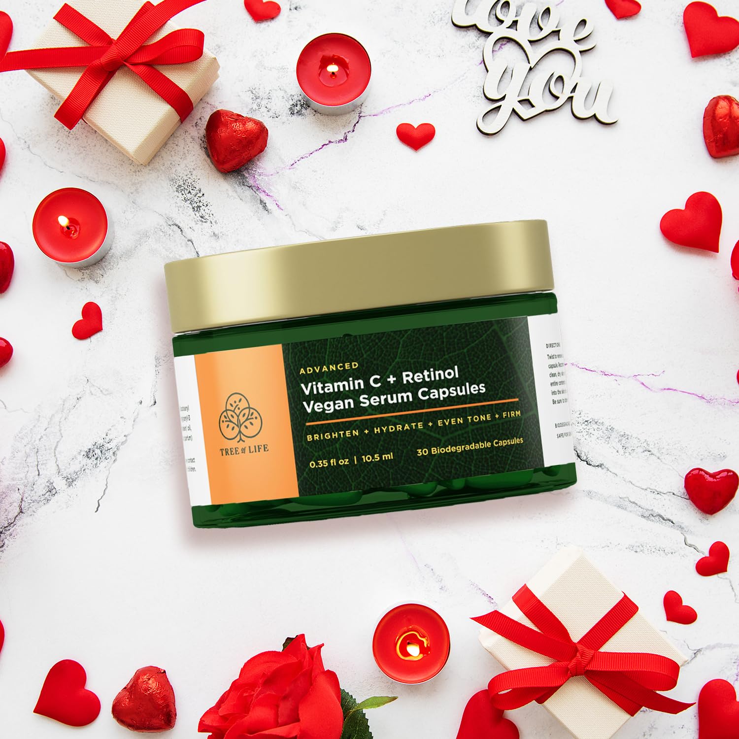 Tree of Life Vitamin C & Retinol Serum Capsules — Vegan Hydration, 30 Capsules (35 fl oz)