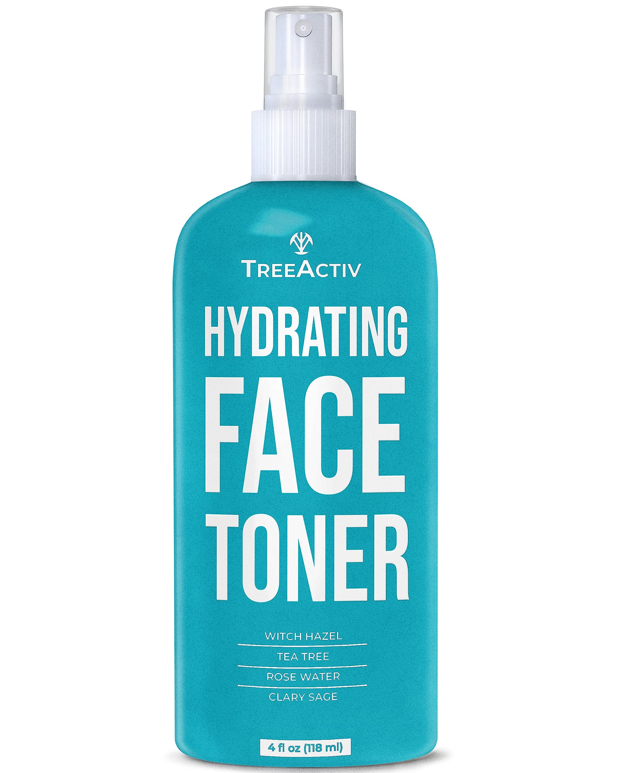TreeActiv Balancing Herbal Toner | Alcohol-Free Astringent for Oily/Acne-Prone Skin | Rose Water & Tea Tree | 4 fl oz