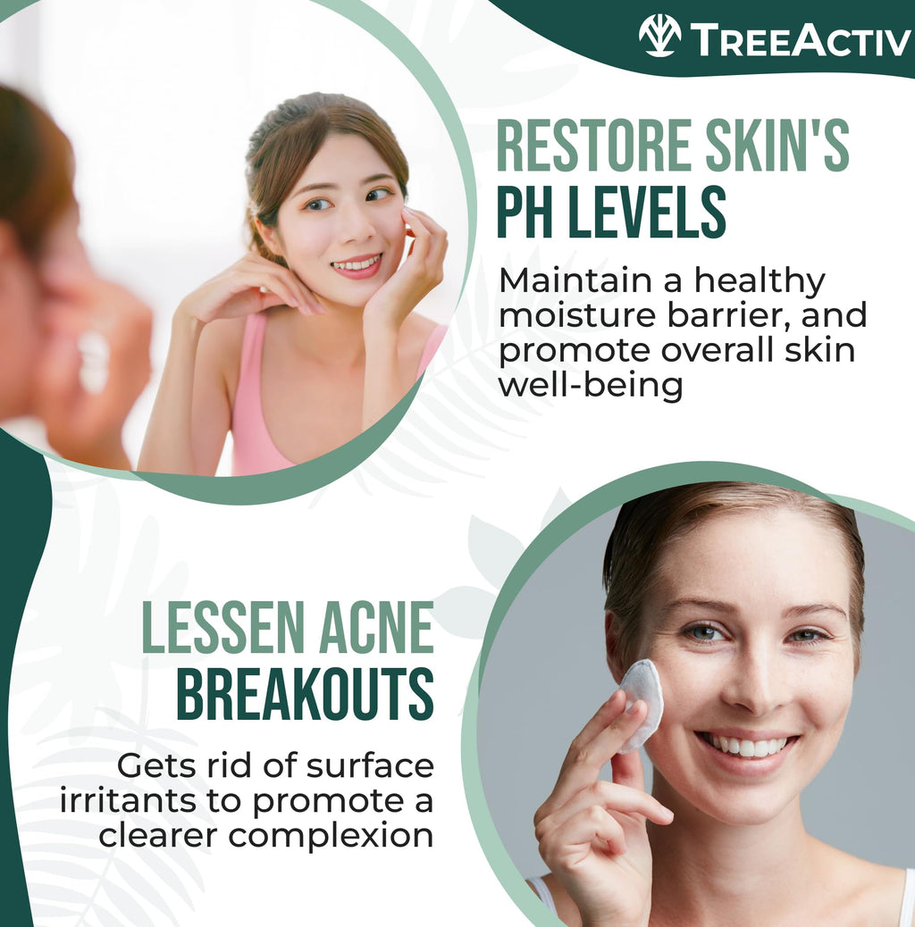 TreeActiv Balancing Herbal Toner | Alcohol-Free Astringent for Oily/Acne-Prone Skin | Rose Water & Tea Tree | 4 fl oz