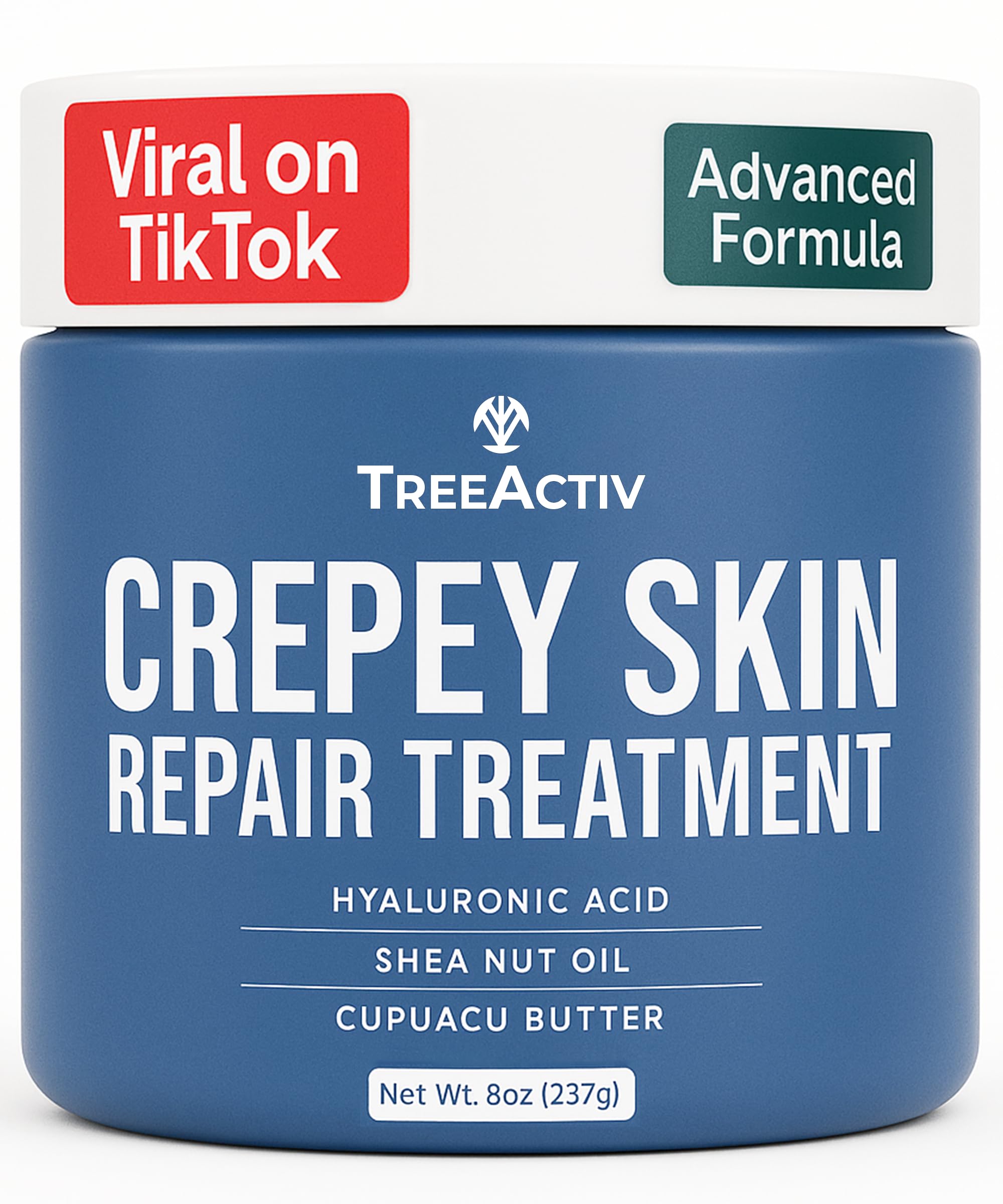 TreeActiv Crepey Skin Repair Cream – Firming Hyaluronic Acid Lotion (8 oz)