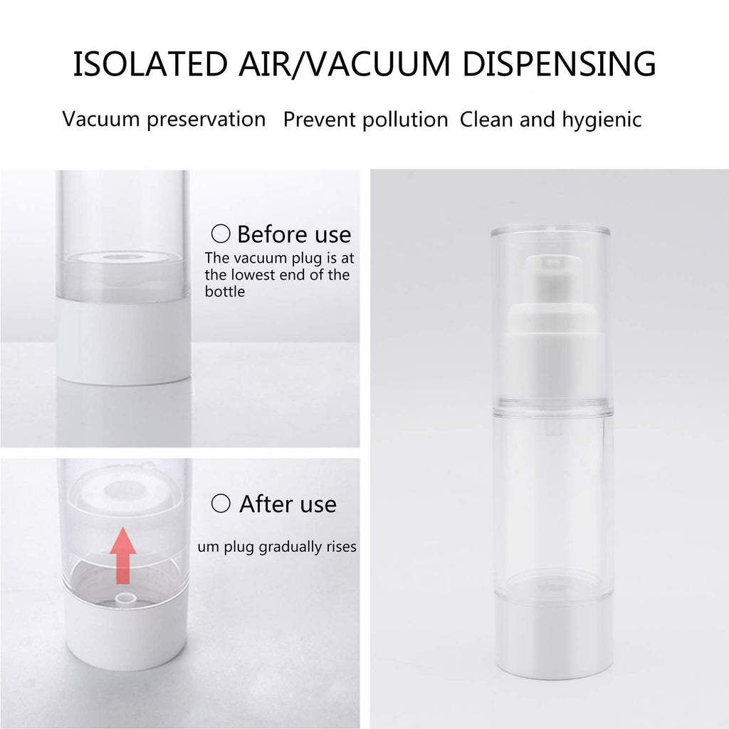 TRENDBOX 120ml Airless Vacuum Pump Travel Bottles – 12 Pack