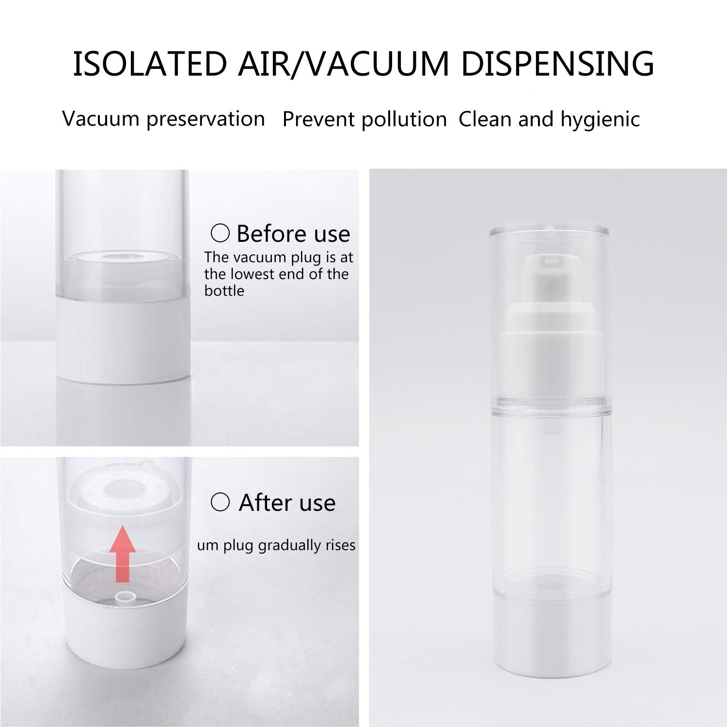 TRENDBOX 120ml Airless Vacuum Pump Travel Bottles – 12 Pack