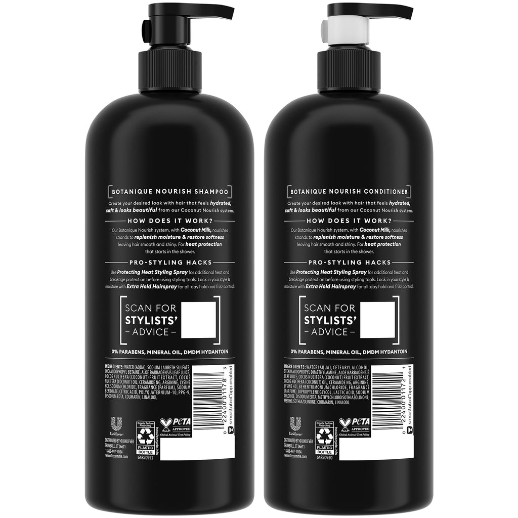 TRESemmé Botanique Nourish Shampoo & Conditioner Set – Anti-Frizz with Coconut Milk & Aloe Vera