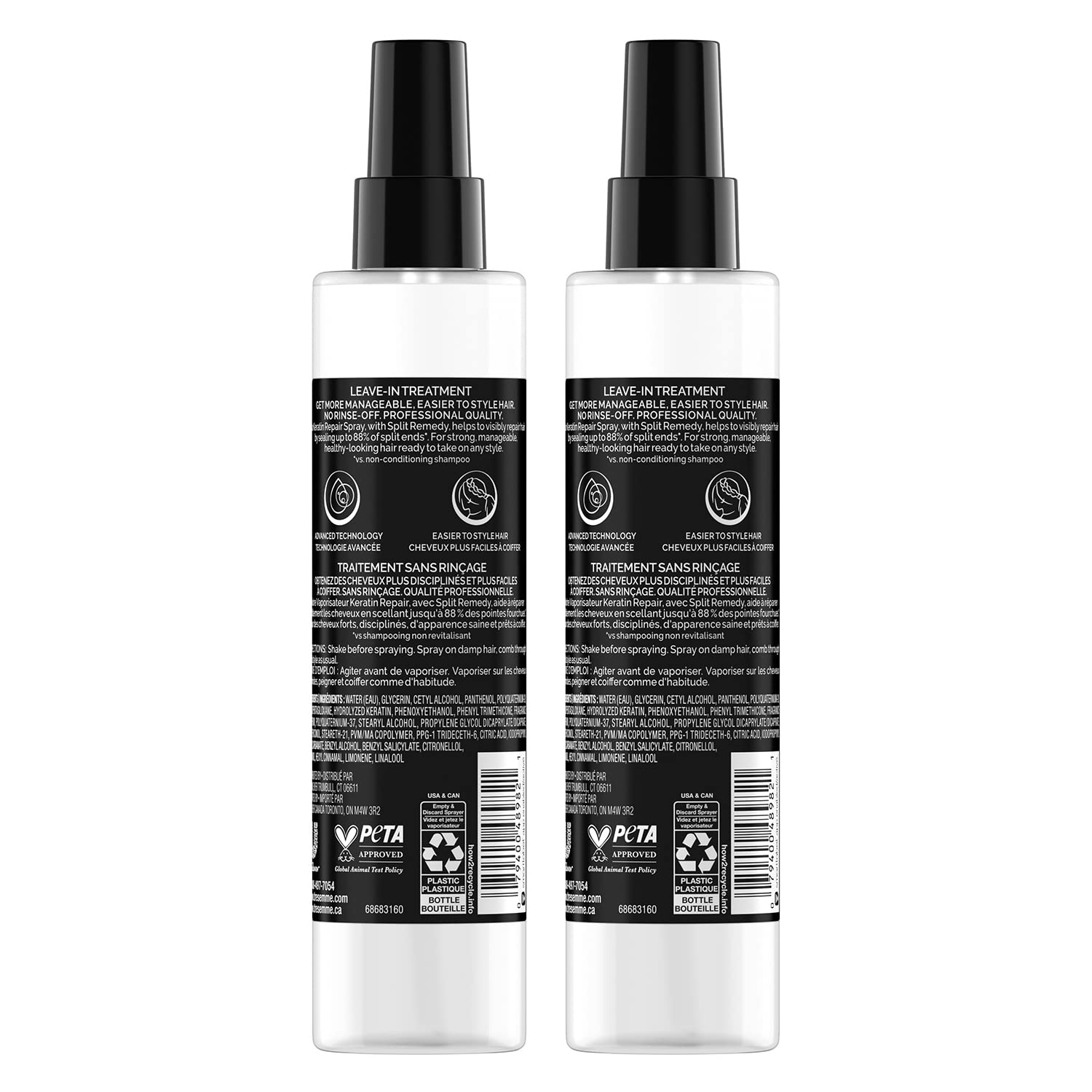 TRESemmé Keratin Repair Leave-In Conditioner Treatment — Seals Split Ends & Tames Flyaways, 2 Pack 6.1 oz