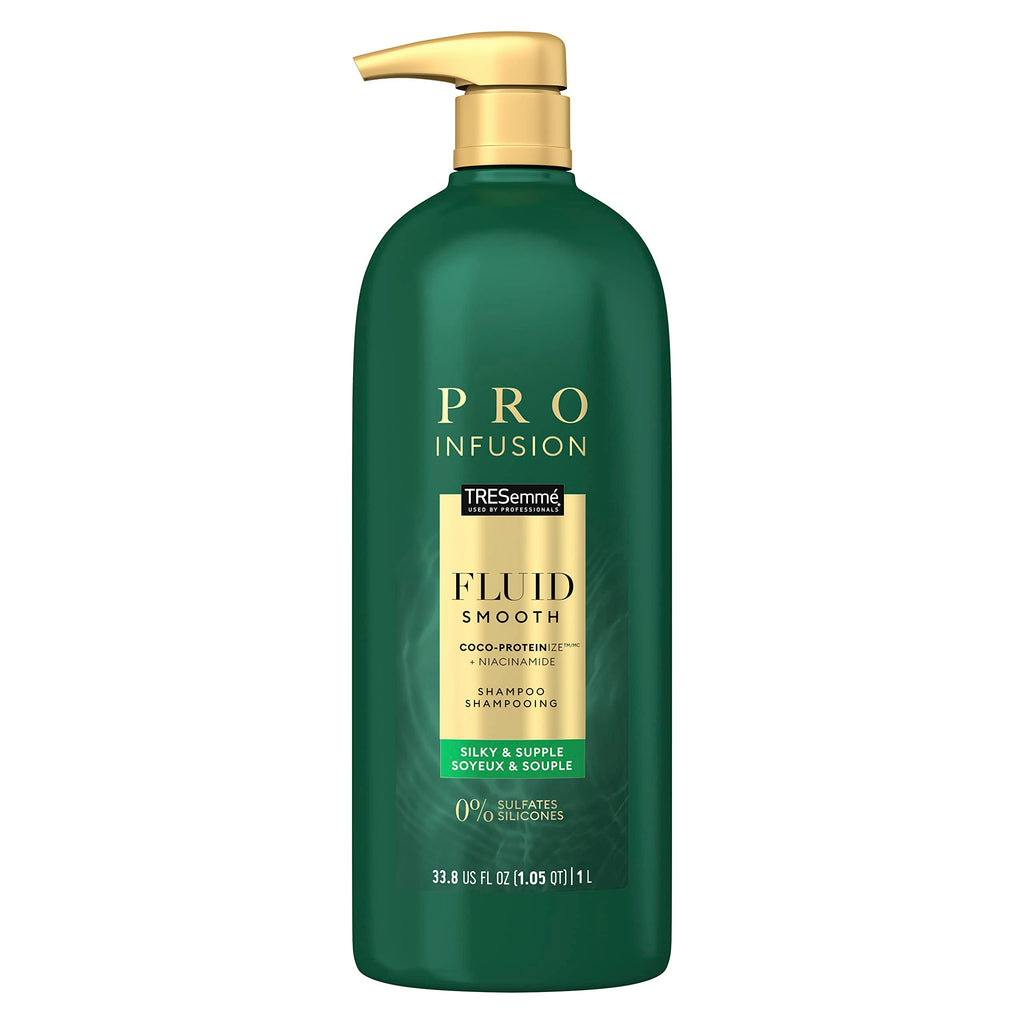 TRESemmé Pro Infusion Fluid Smooth Shampoo – Cruelty-Free, Sulfate-Free with Coconut Droplets & Plant Protein, 33.8oz