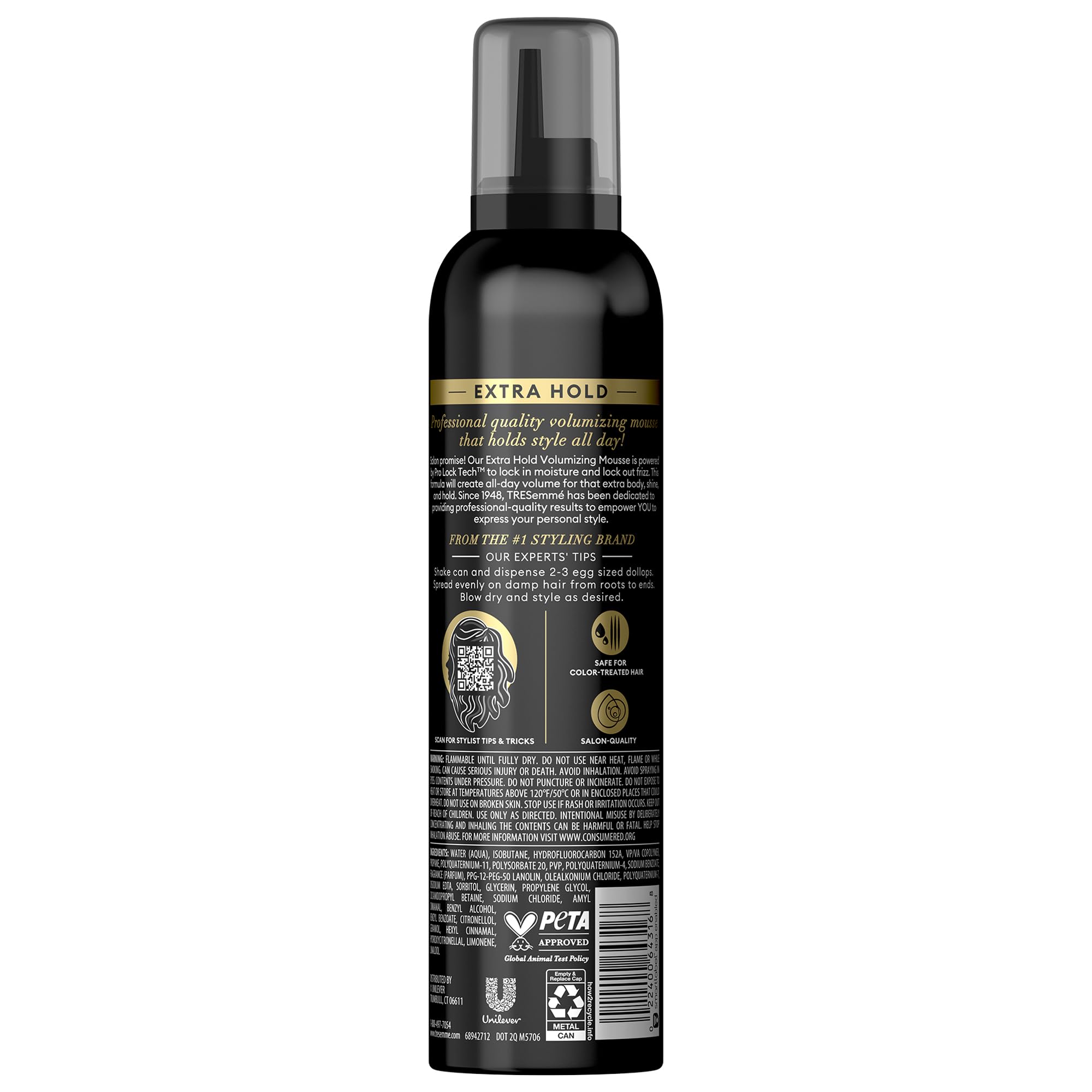 TRESemmé Shaping Mousse Extra Hold 2-Pack with Keratin Mask | 24H Frizz Control