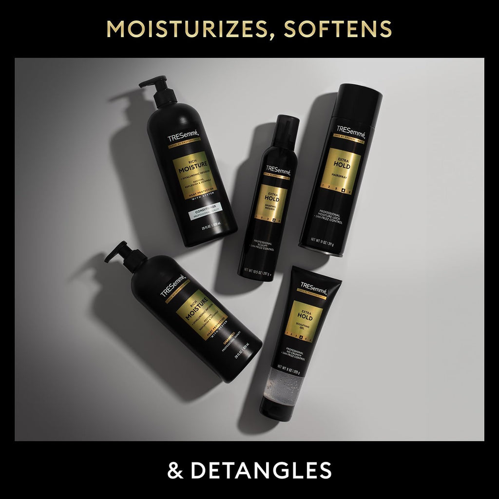 TRESemmé Rich Moisture Shampoo & Conditioner Set with Hyaluronic Acid – Hydration for Dry & Curly Hair, 16.5 oz Each