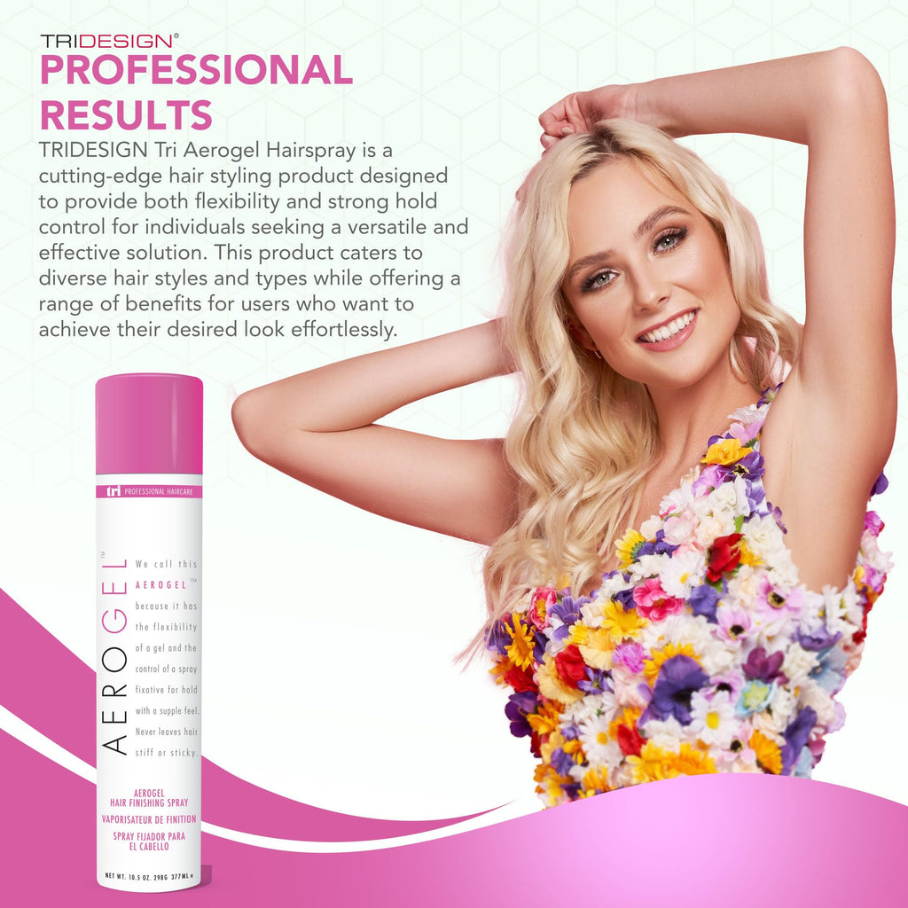 TRI Design Aerogel Hairspray — Flexible Hold for Curly Hair (Pack of 3, 10.5 oz) | TRIDESIGN