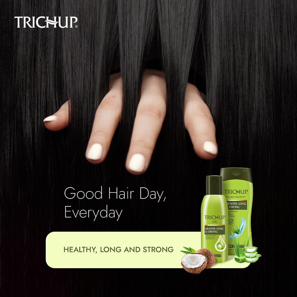 TRICHUP Herbal Shampoo with Aloe Vera, Neem & Henna – Paraben Free, 2 x 13.52 fl oz – Gentle, All Hair Types