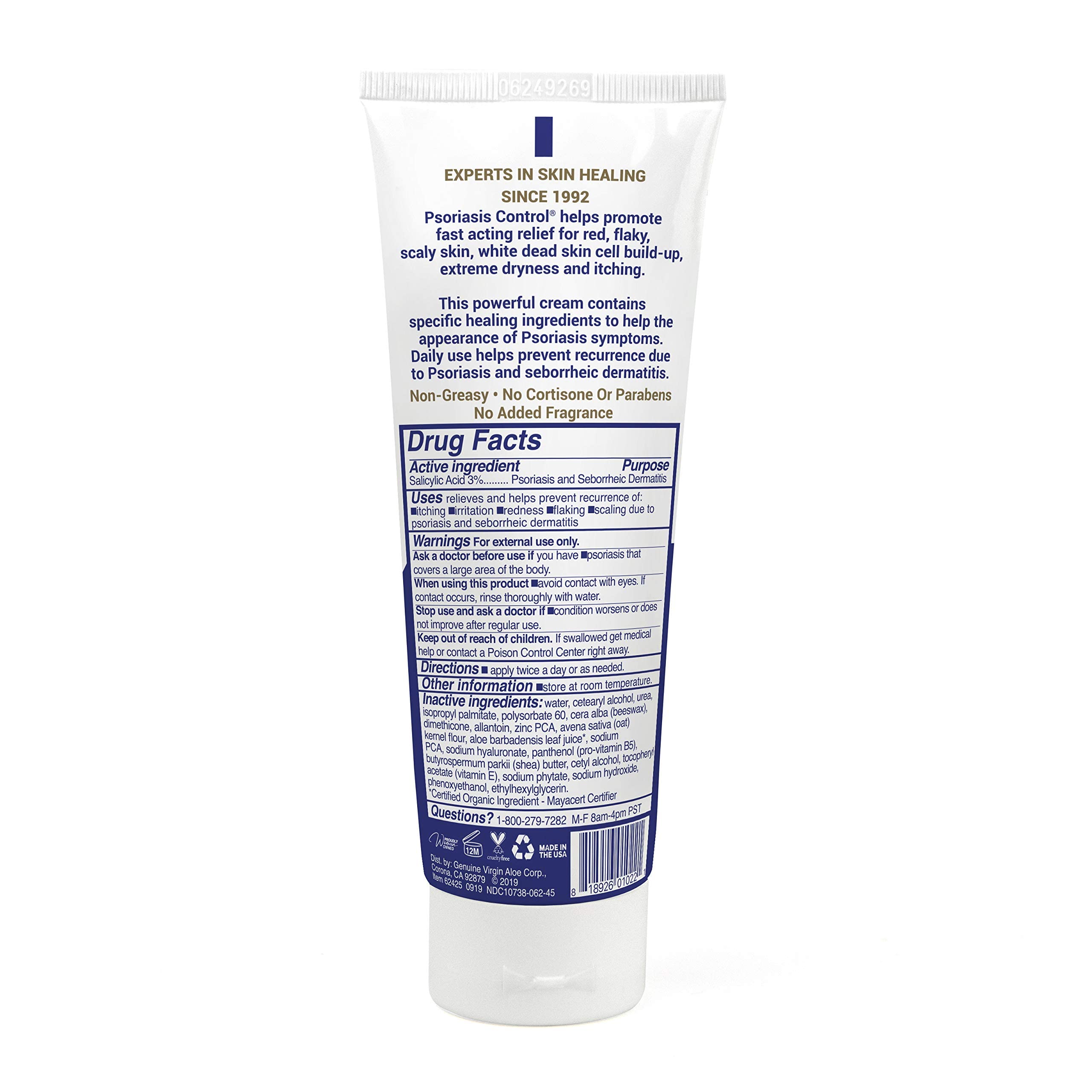 TriDerma Psoriasis Control Cream for Face & Body – 4.2 oz (Non-Greasy, Fragrance-Free)