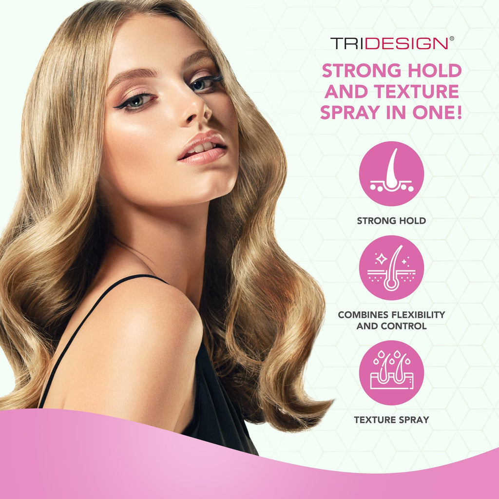 TRIDESIGN Aerogel Hairspray – Strong Hold, Flexible Finish, Volumizing Hair Finishing Spray (10.5 oz) Pack of 2