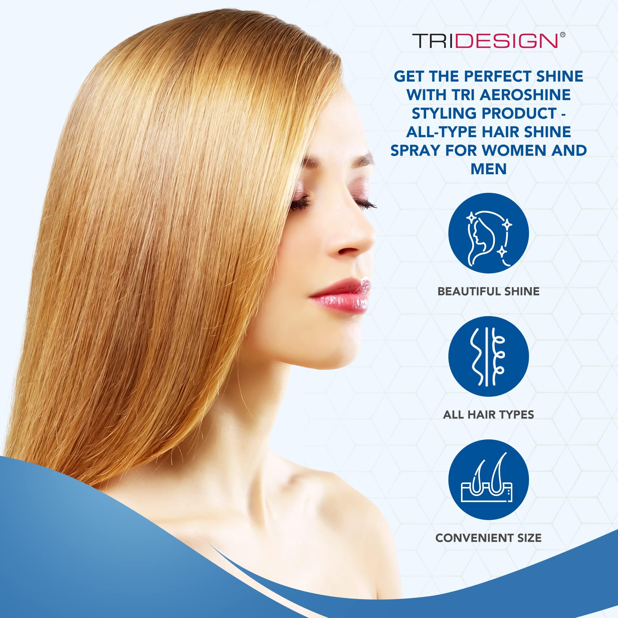 TRIDESIGN Aeroshine Finishing Hairspray – Ultra-Light Shine & Sun Protection