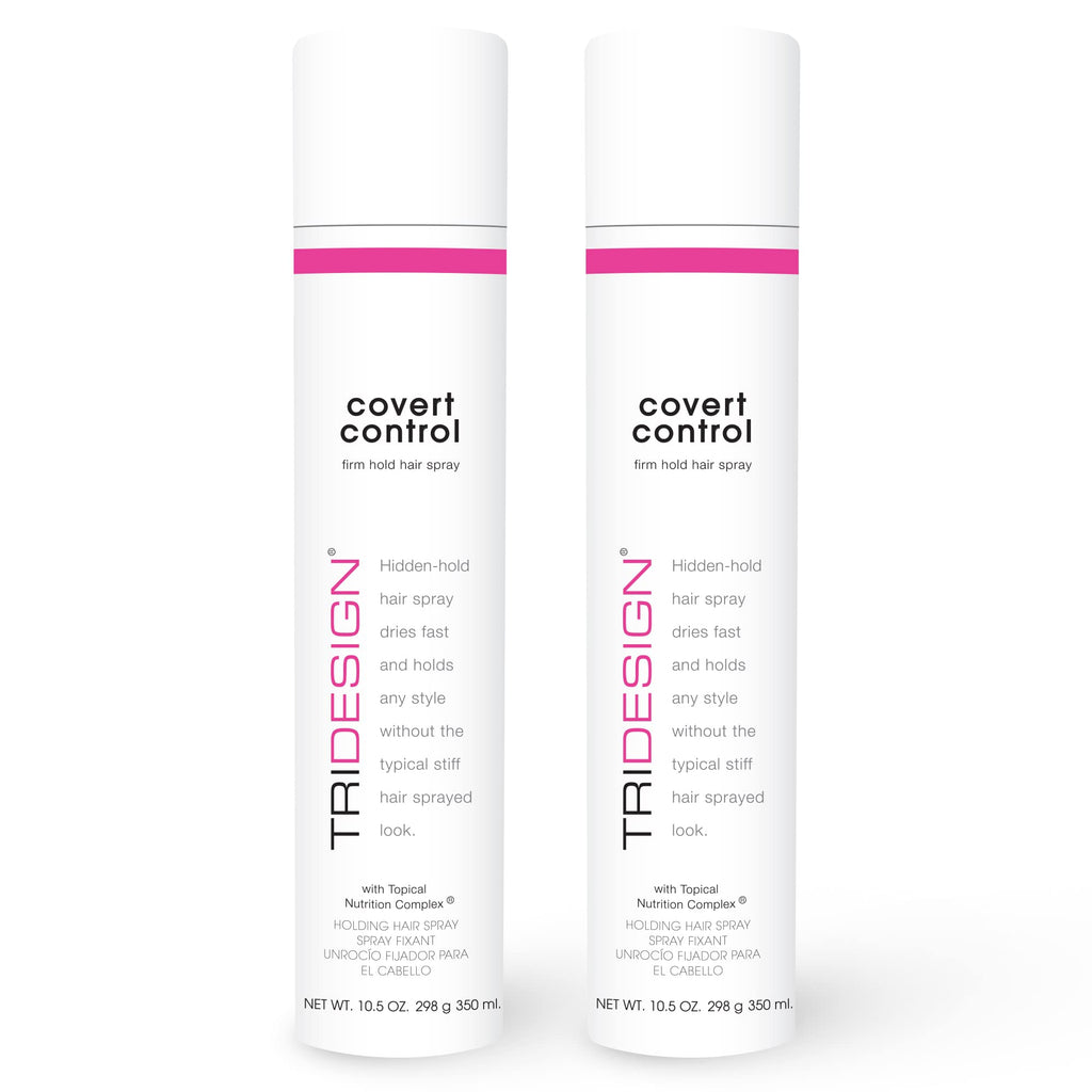 TRI Design Covert Control Hairspray – Fast-Drying, Invisible Hold (2x10.5 oz)