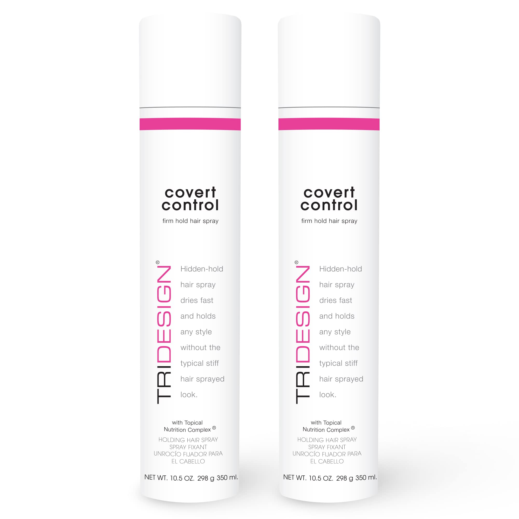 TRI Design Covert Control Hairspray – Fast-Drying, Invisible Hold (2x10.5 oz)
