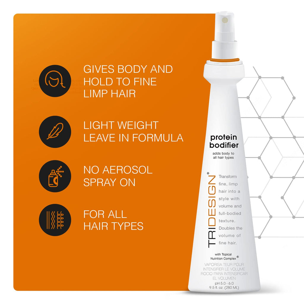 TRIDESIGN Protein Bodifier Hairspray – Volumizing Texture for All Hair Types (9.5 oz)
