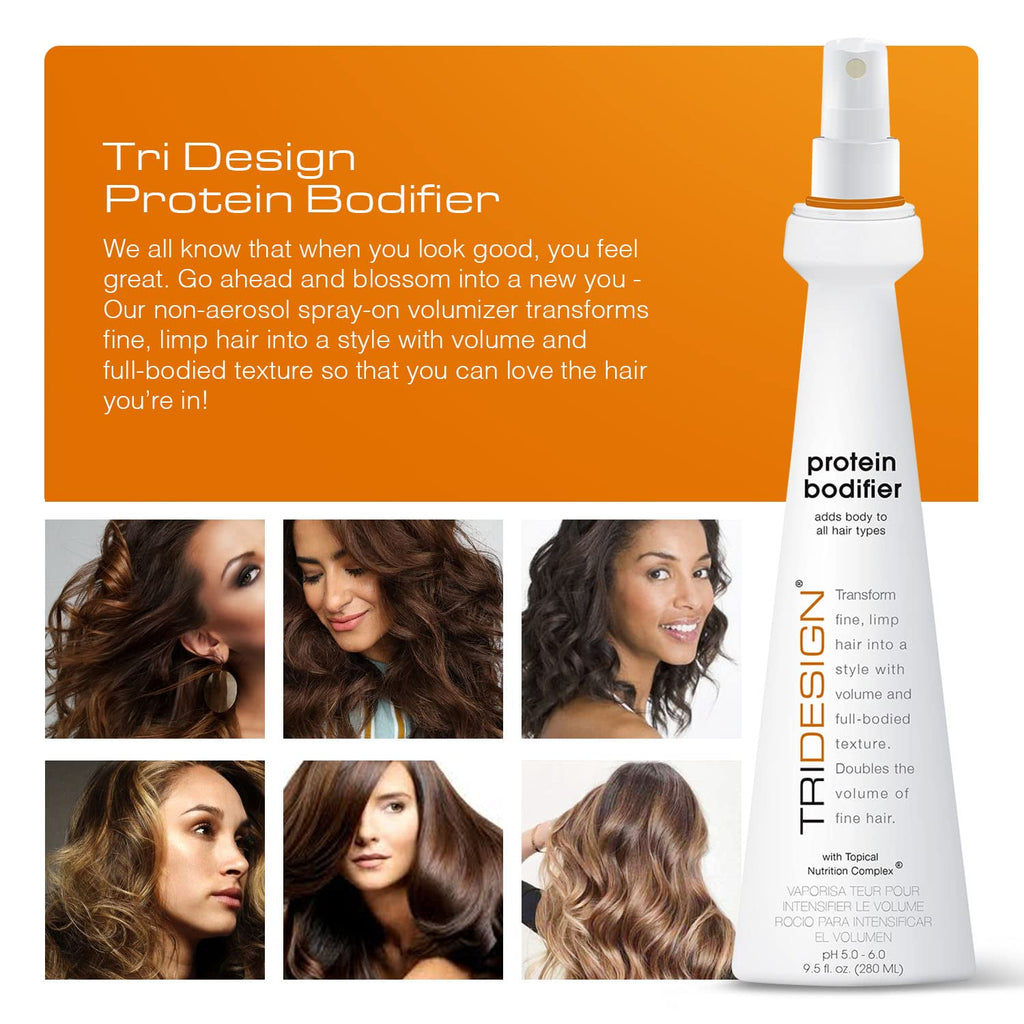 TRIDESIGN Protein Bodifier Hairspray – Volumizing Texture for All Hair Types (9.5 oz)