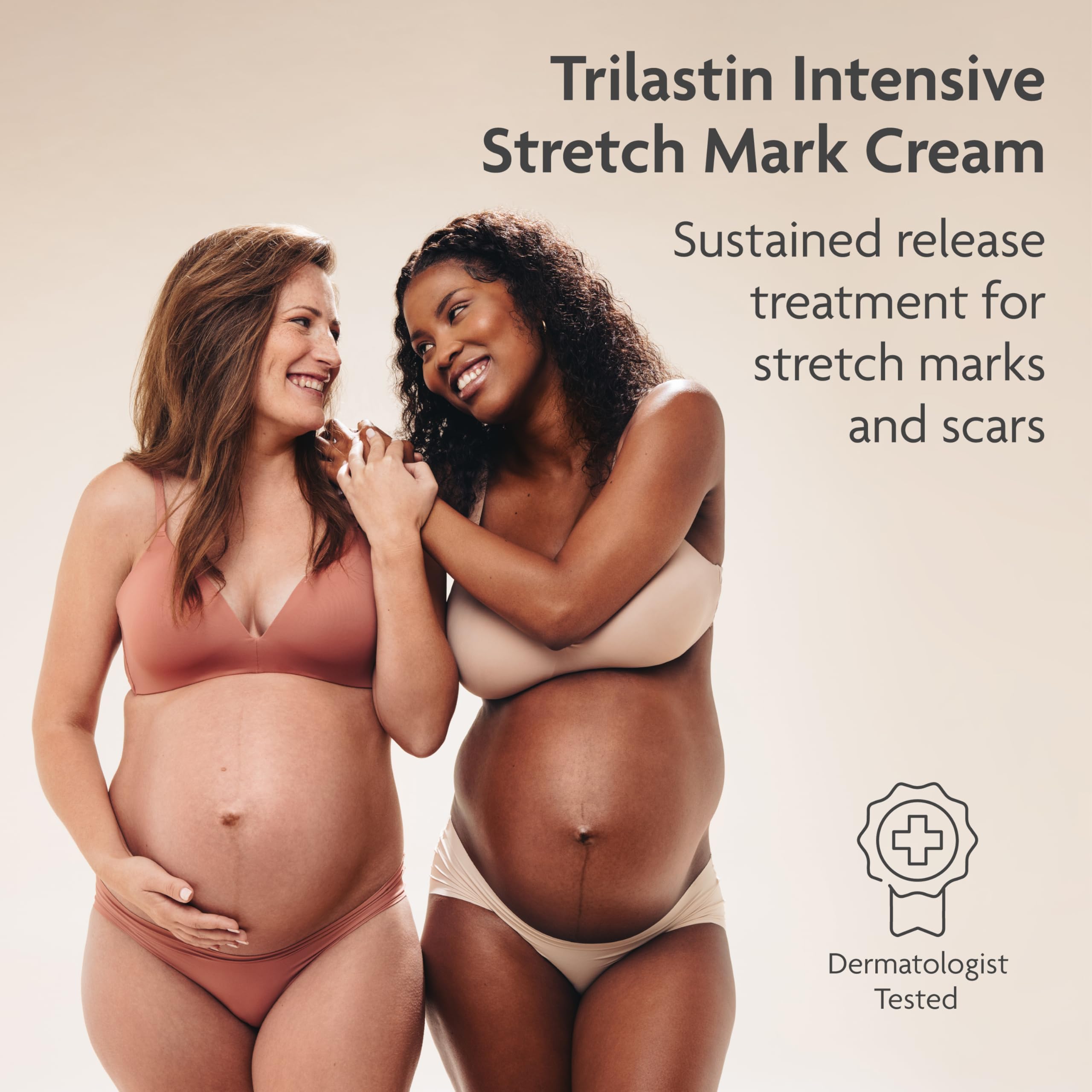 TriLASTIN Stretch Mark Cream — Collagen-Boosting Maternity Lotion (5.5 oz, Unscented, Paraben-Free)