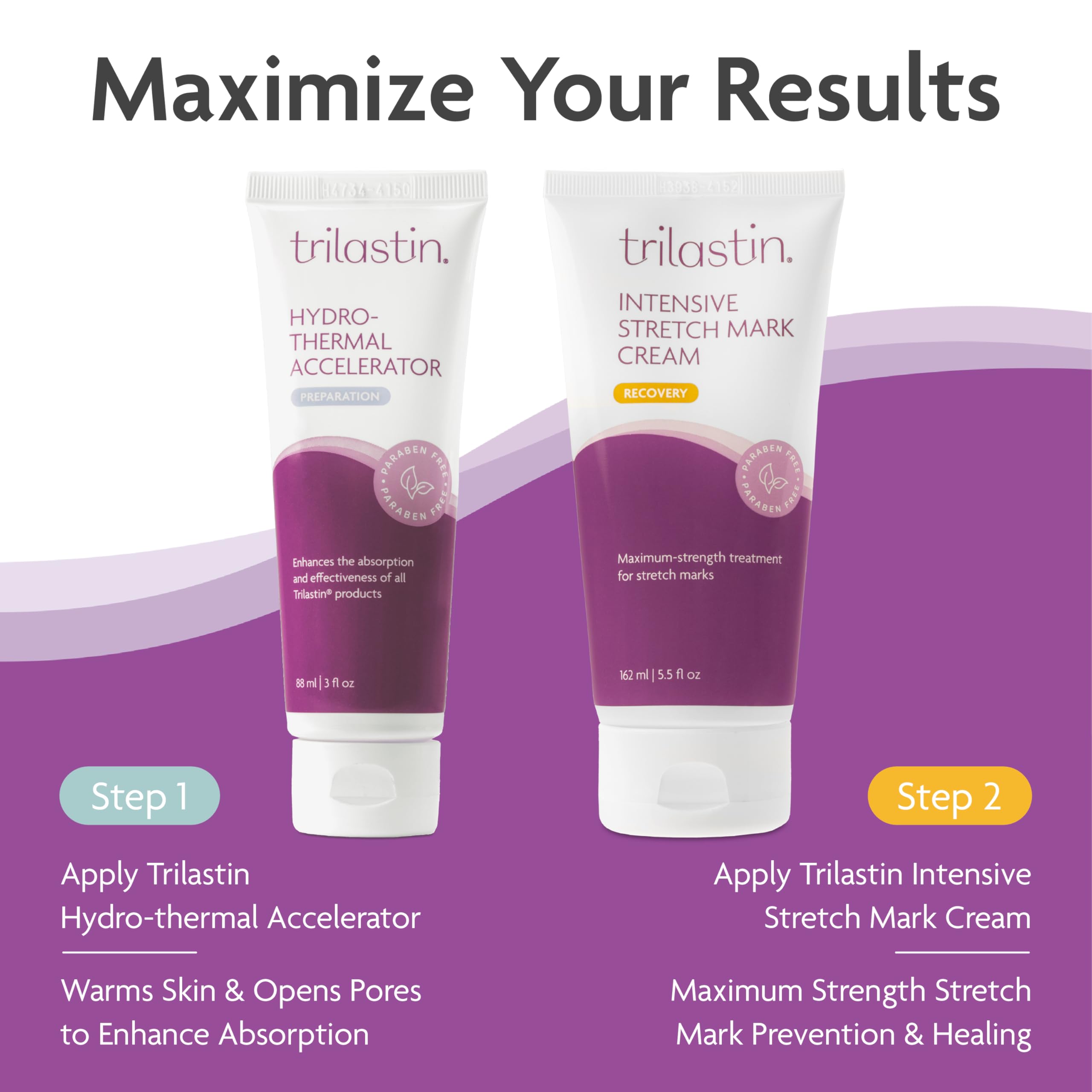 TriLASTIN Stretch Mark Cream — Collagen-Boosting Maternity Lotion (5.5 oz, Unscented, Paraben-Free)