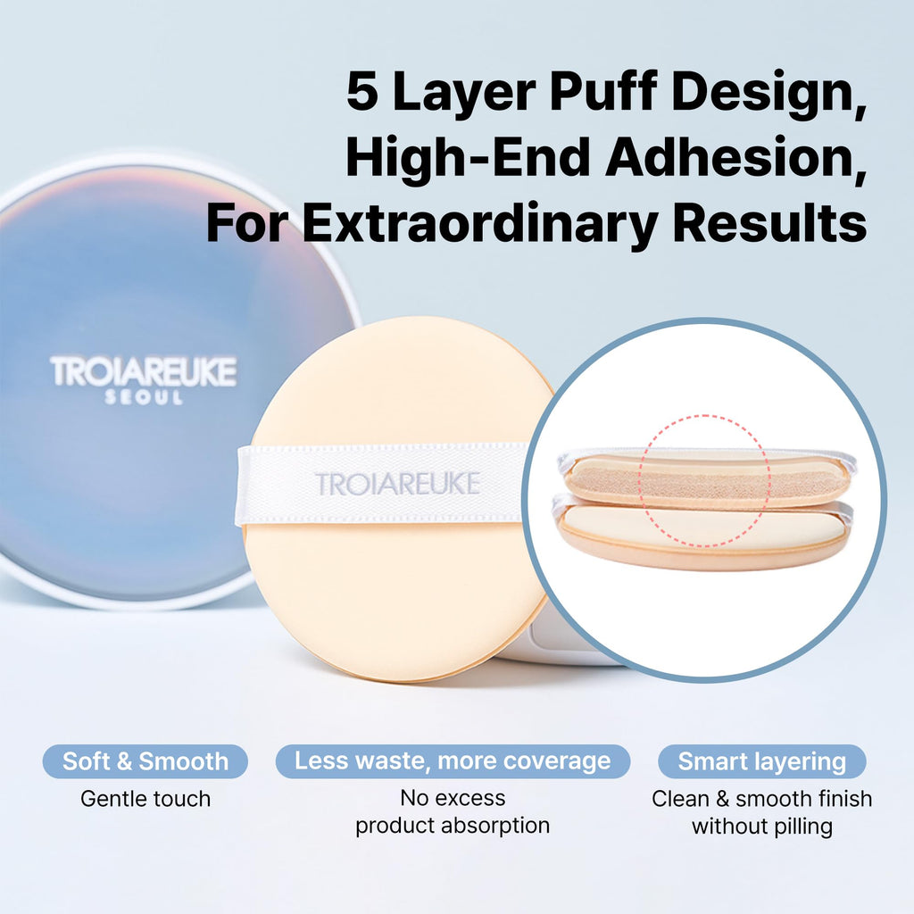 TROIAREUKE Seoul Bridal Cushion Foundation #21 Pink Beige – SPF50+ Hydration