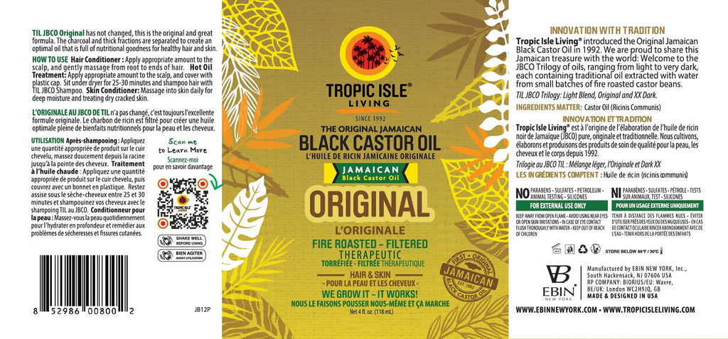 Tropic Isle Living Jamaican Black Castor Oil 118ml – Pack of 2 | Hair & Skin Oil