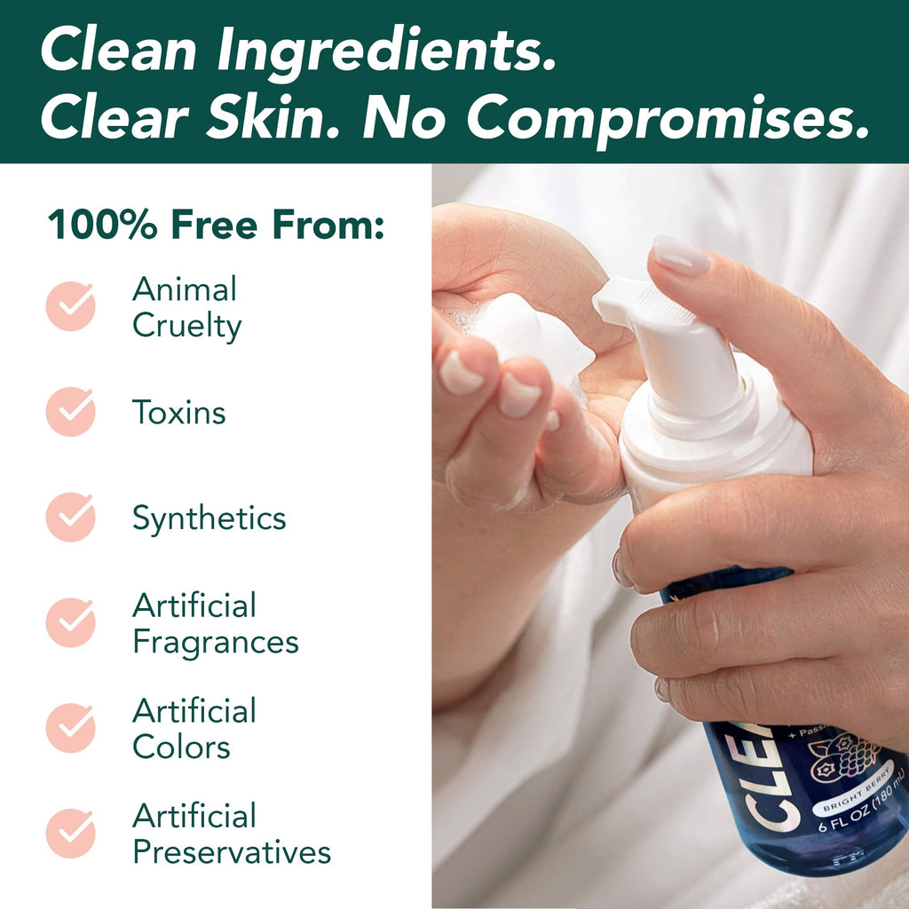 Tropiculture Clean Foaming Face Wash for Teens, Tweens & Kids | Bright Berry Hydrating Facial Cleanser