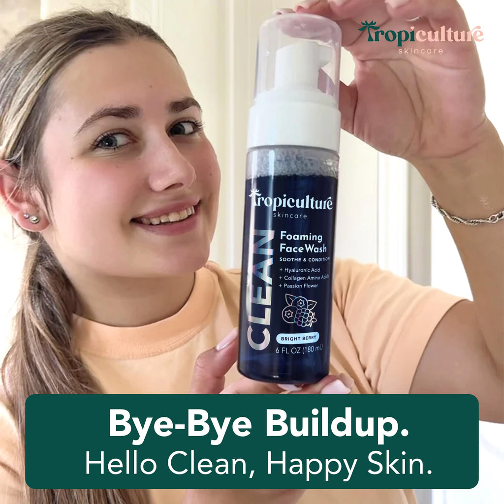 Tropiculture Clean Foaming Face Wash for Teens, Tweens & Kids | Bright Berry Hydrating Facial Cleanser