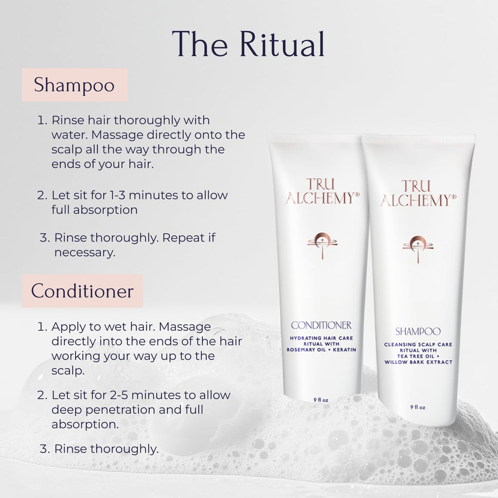 Tru Alchemy Shampoo & Conditioner – Dry, Damaged Hair Care Duo for Volume & Hydration (9 fl oz)
