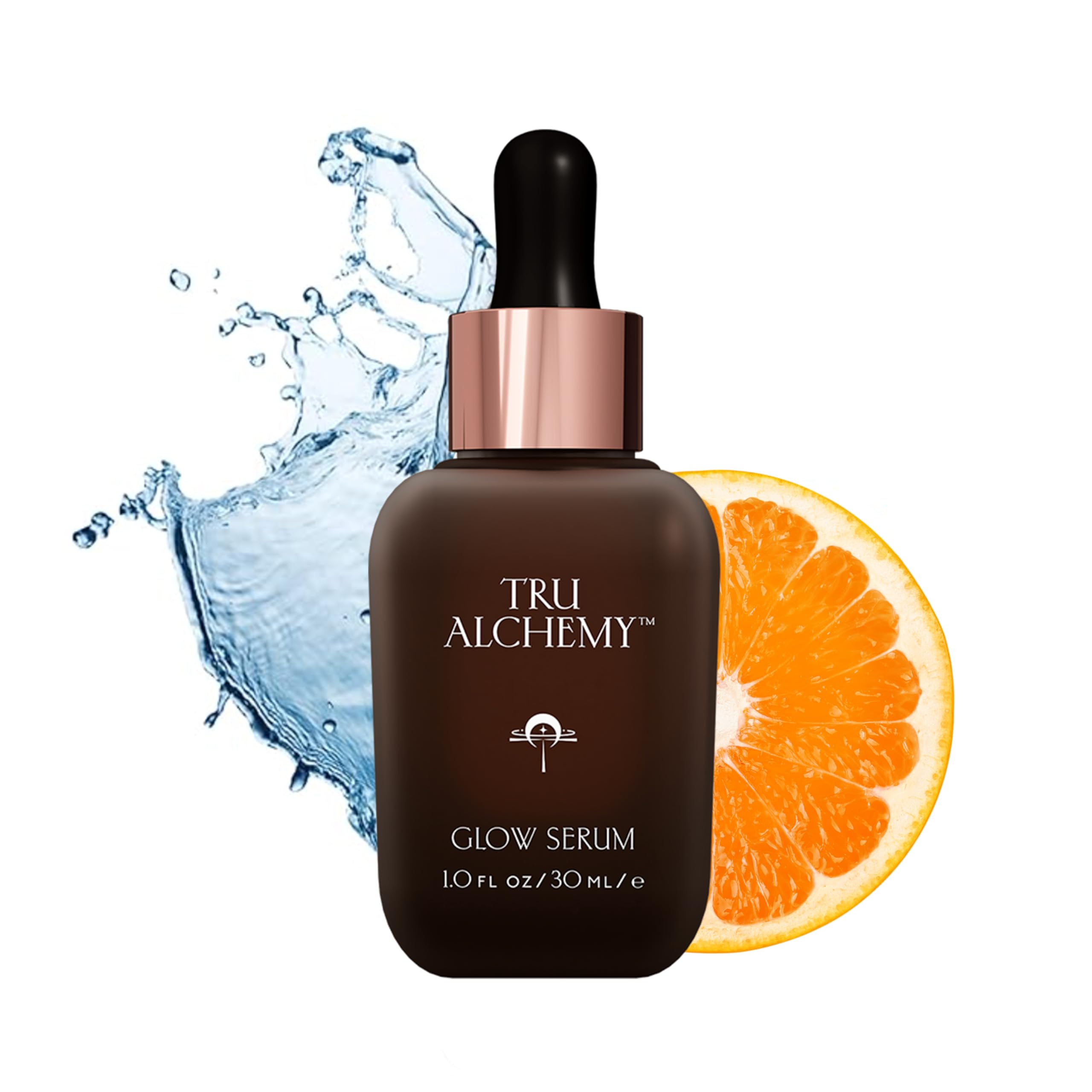 Tru Alchemy Vitamin C Glow Serum – Hydrating Brightening Serum with Bakuchiol, Glycolic & Lactic Acid | 1 fl oz
