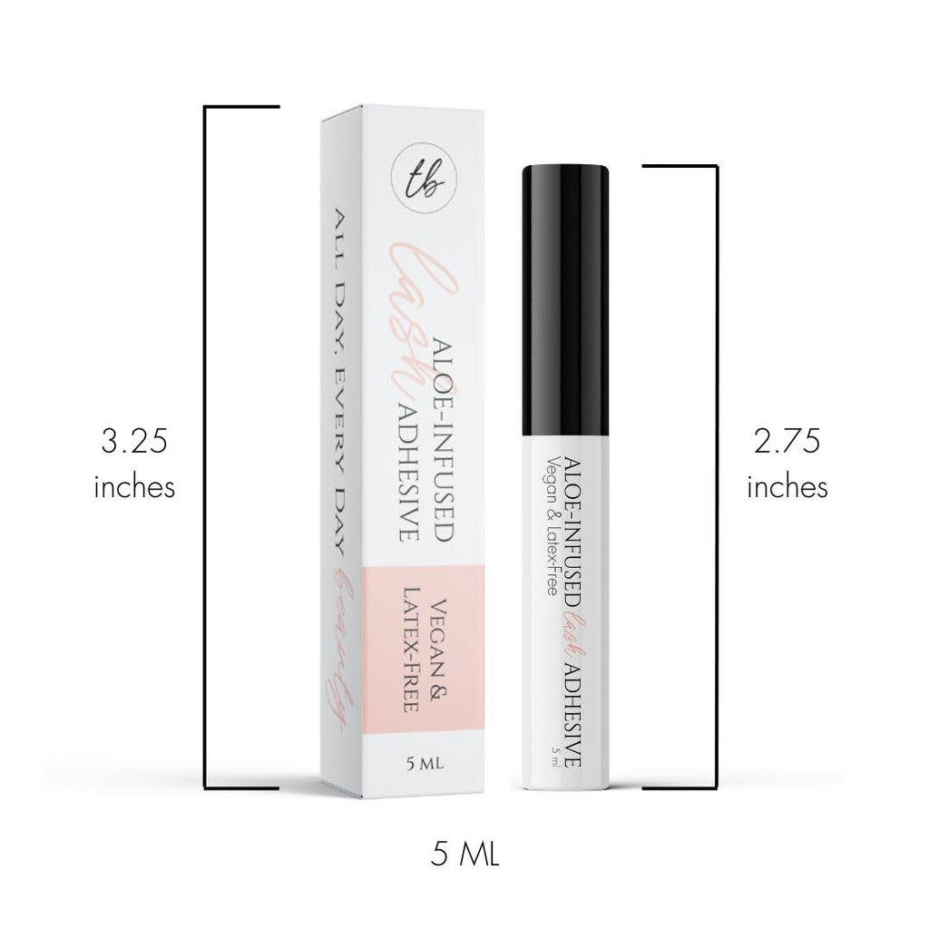 True Beauty Lashes Gentle Formula Lash Glue – 24-Hour Hold, Aloe, Dries Clear